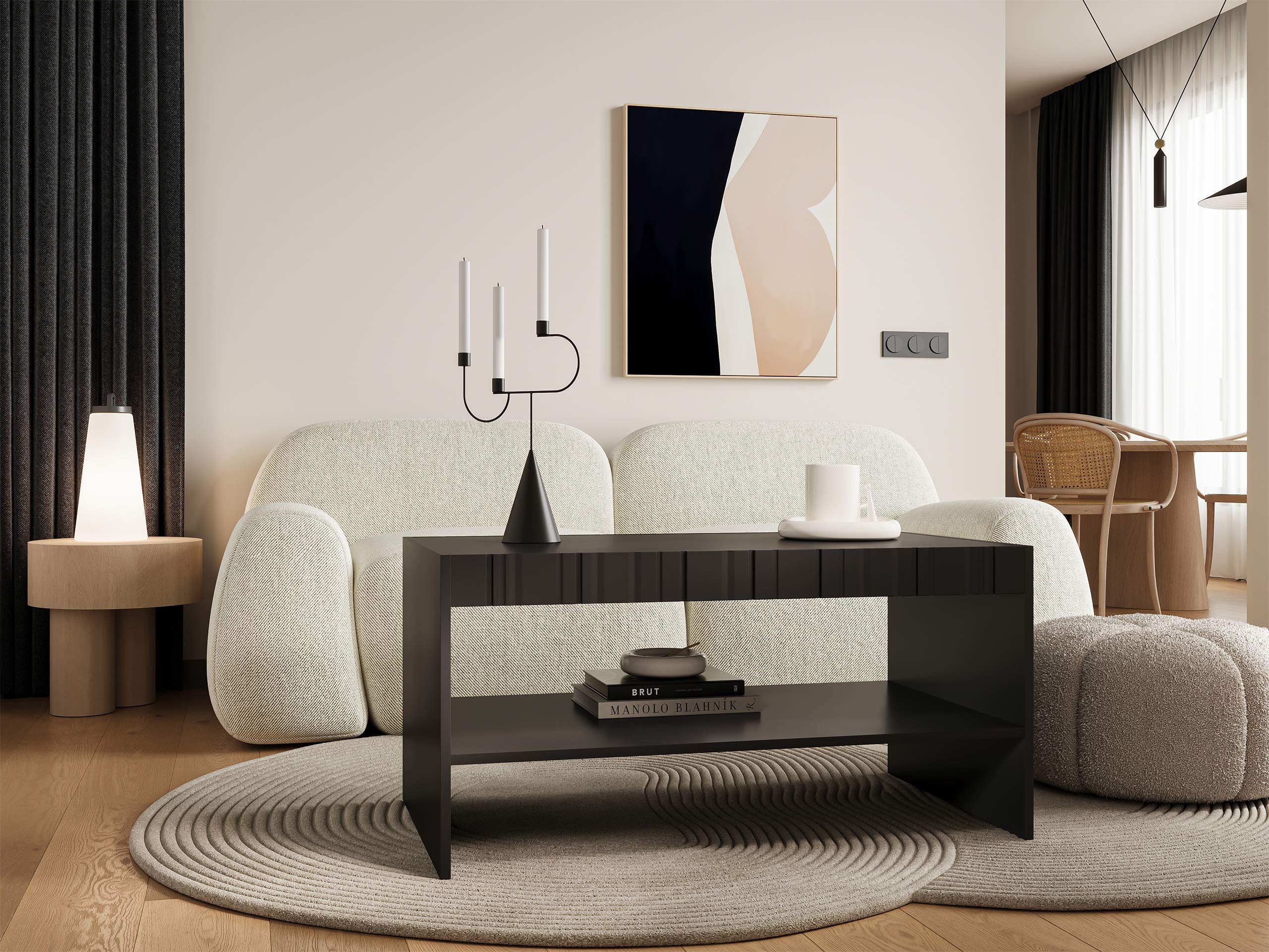 Mesa de centro Evavese 107 (Preto)