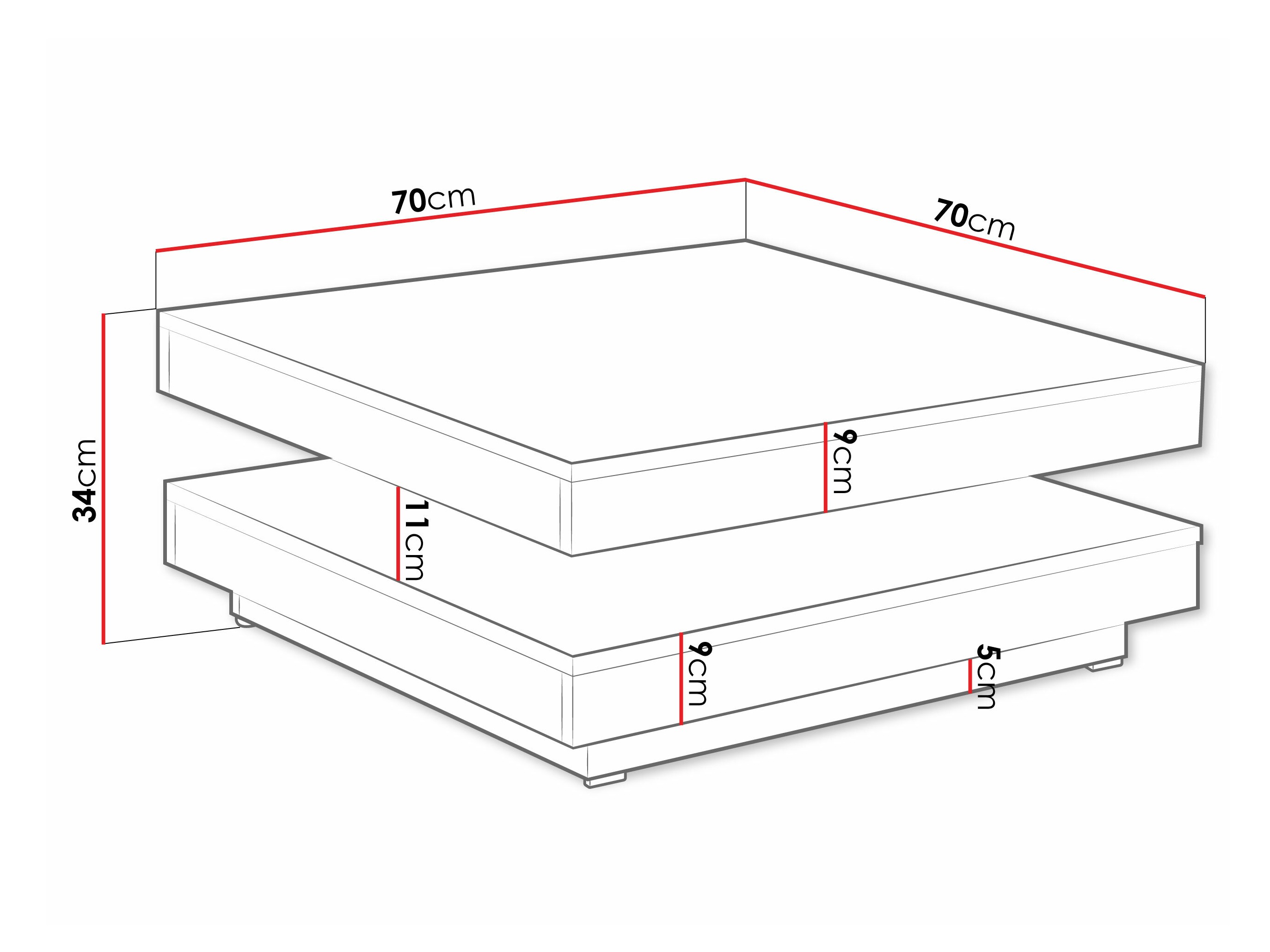 Mesa de centro extensível Comfivo Pisces (Branco)