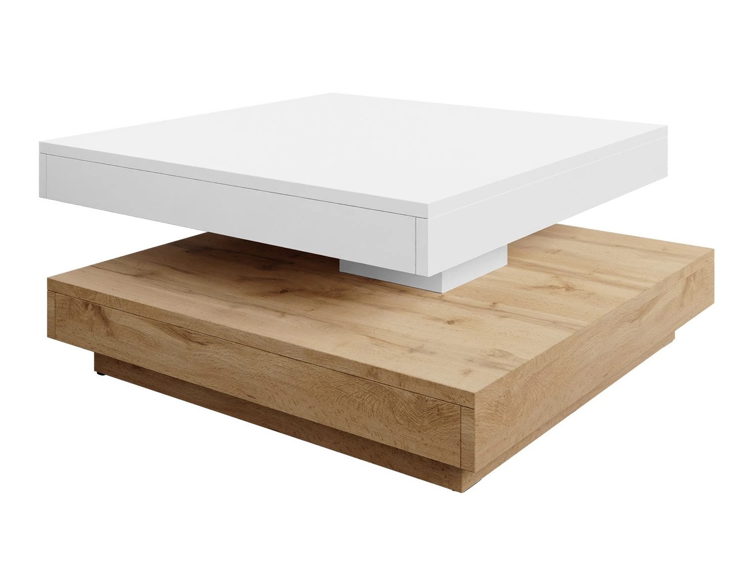 Transforming mesa de centro Comfivo Pisces (Carvalho wotan + Branco)