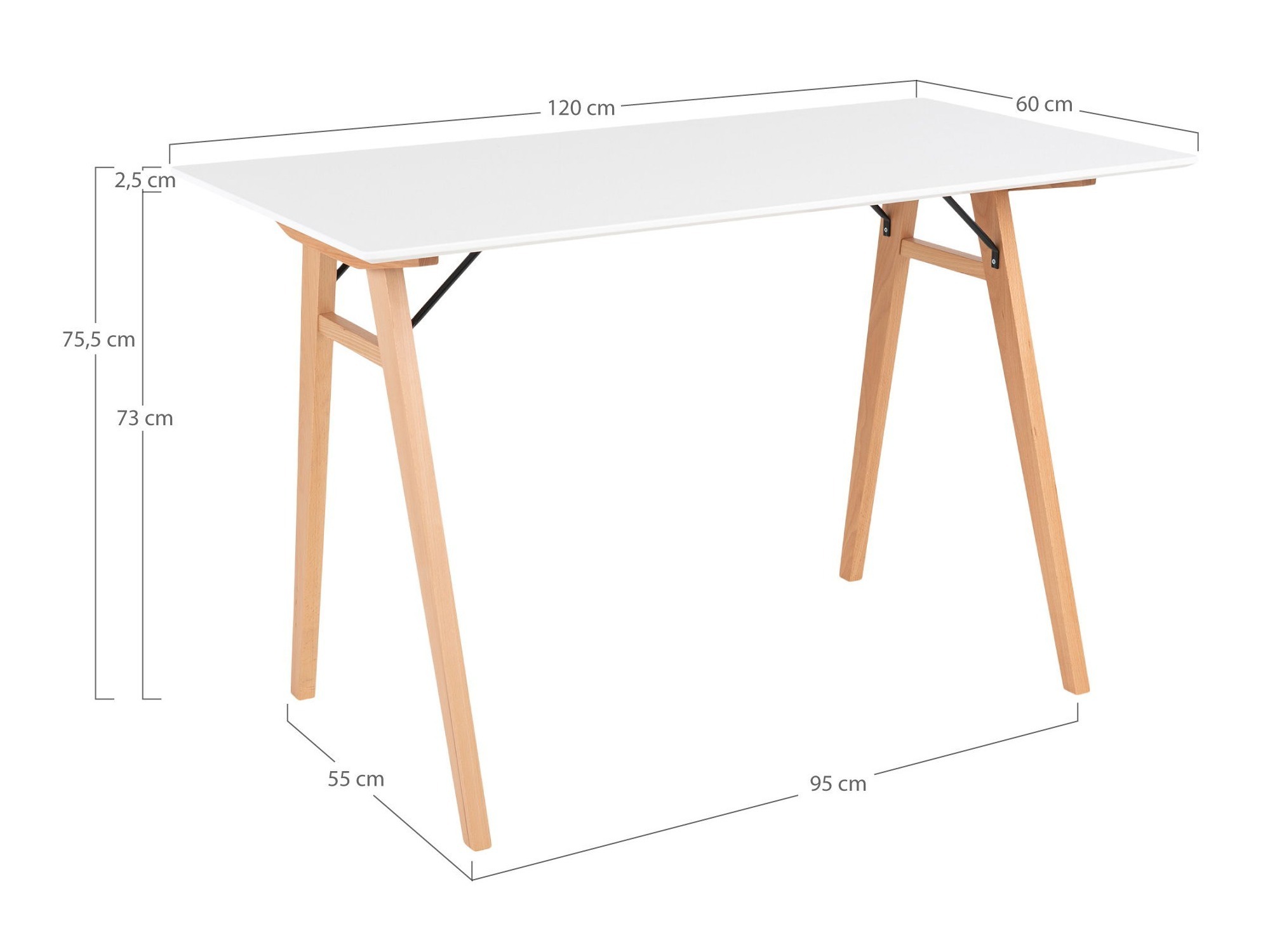Mesa de escritório Brea 109 (Preto)