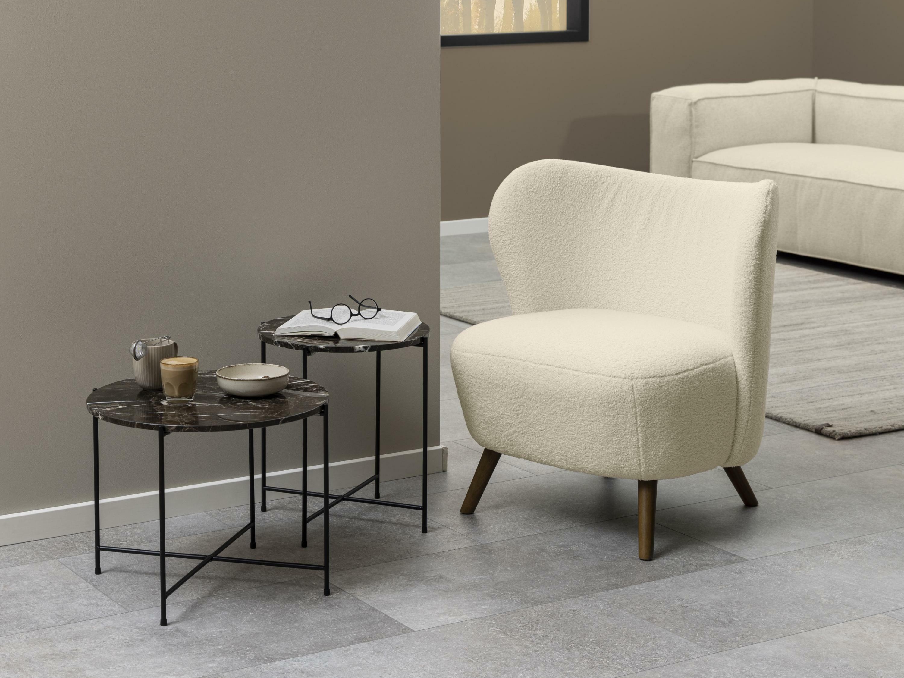 Mesa lateral Norsica 608 (Mármore marrom + Preto)