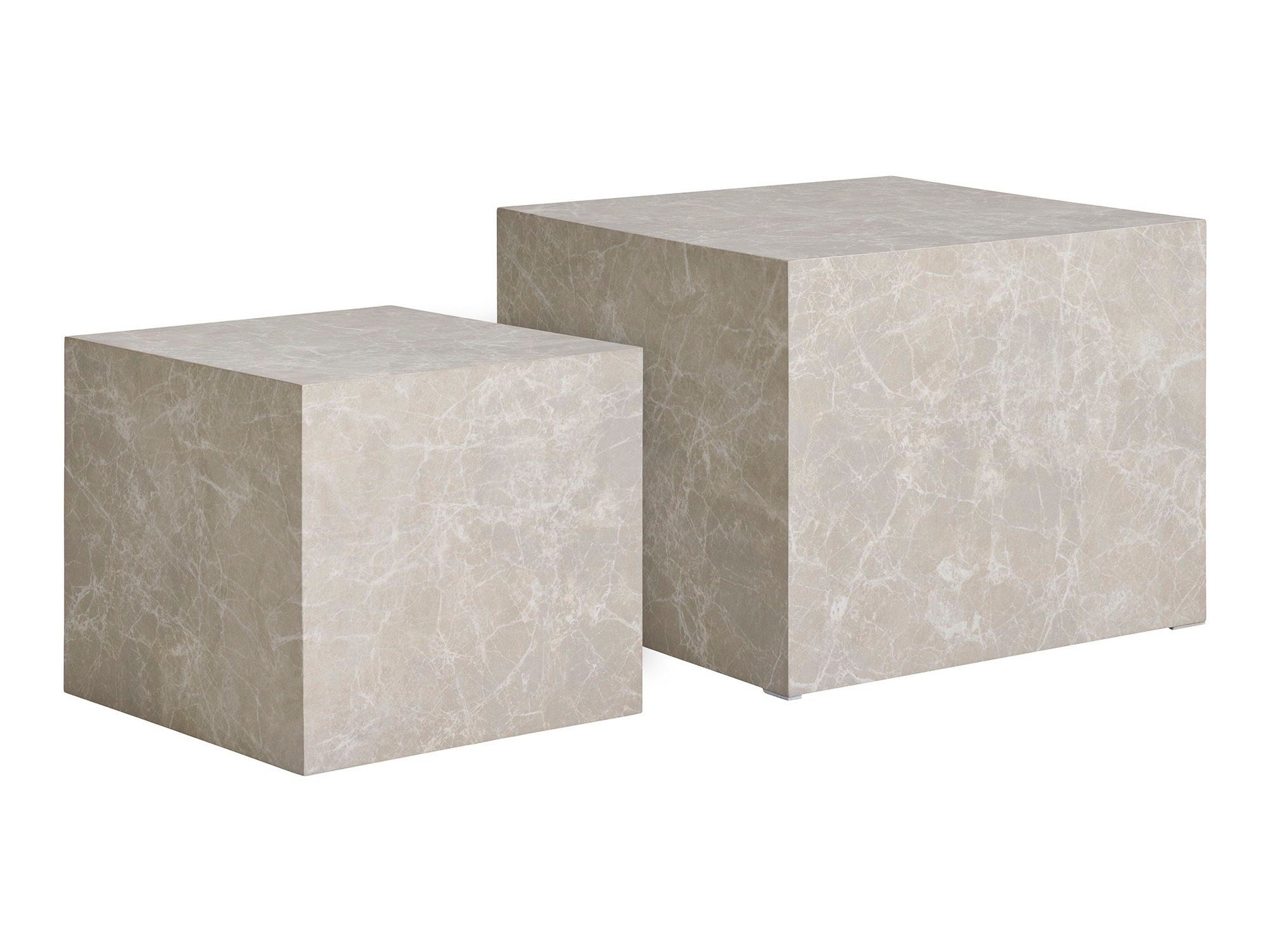 Conjunto de mesa de centro Catavie 103 (Bege + Cinzento mármore)
