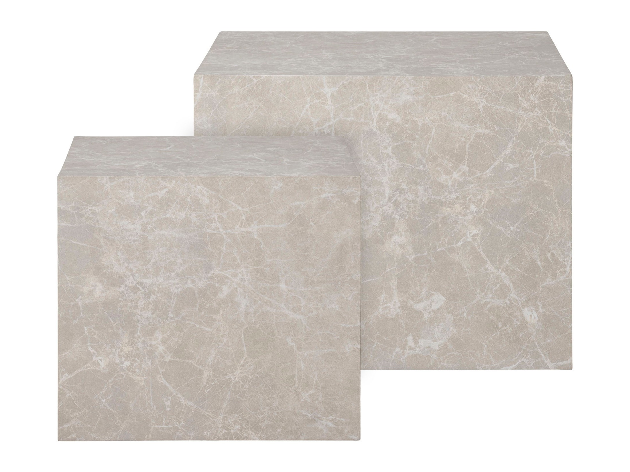 Conjunto de mesa de centro Catavie 103 (Bege + Cinzento mármore)