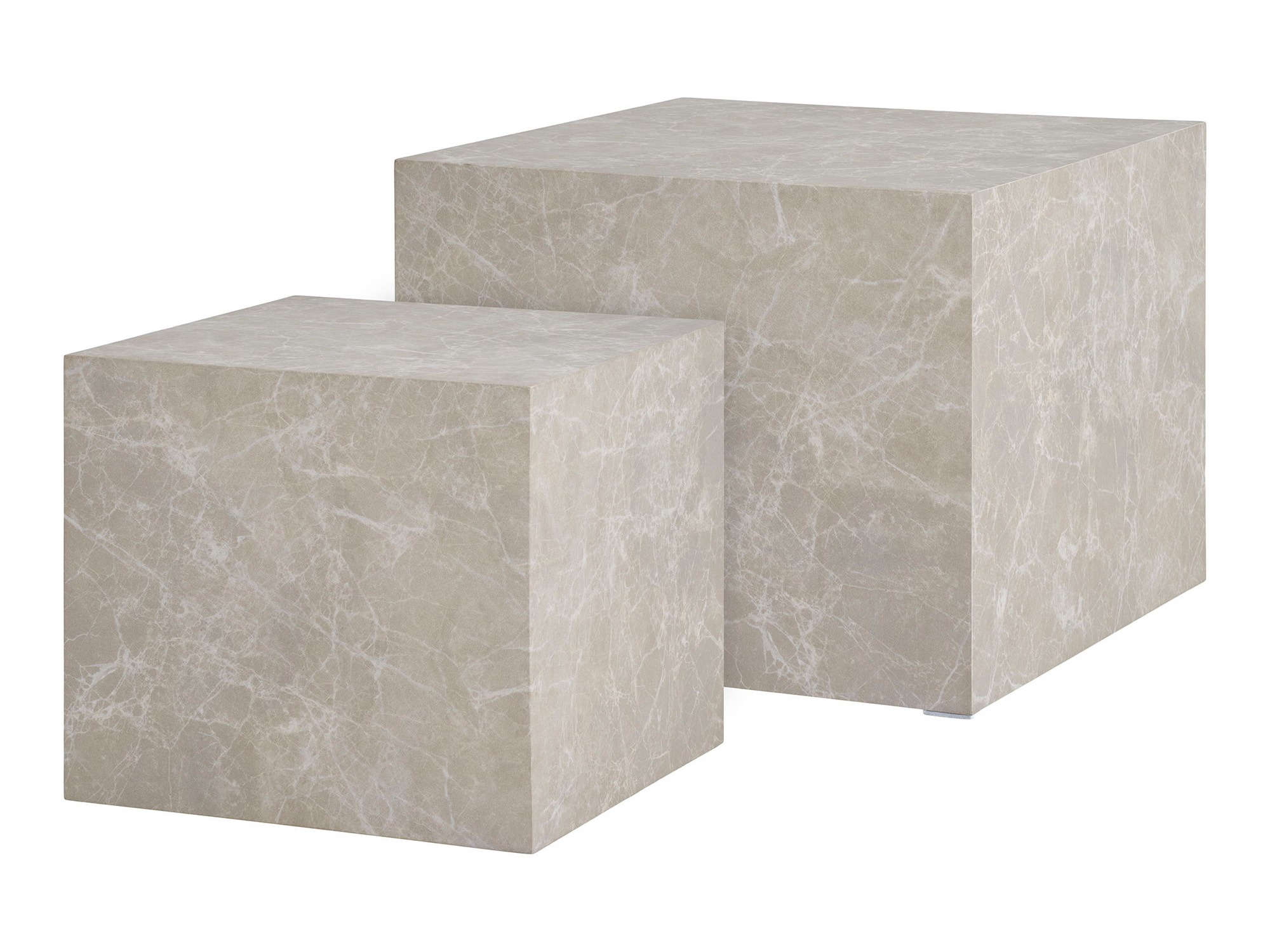 Conjunto de mesa de centro Catavie 103 (Bege + Cinzento mármore)