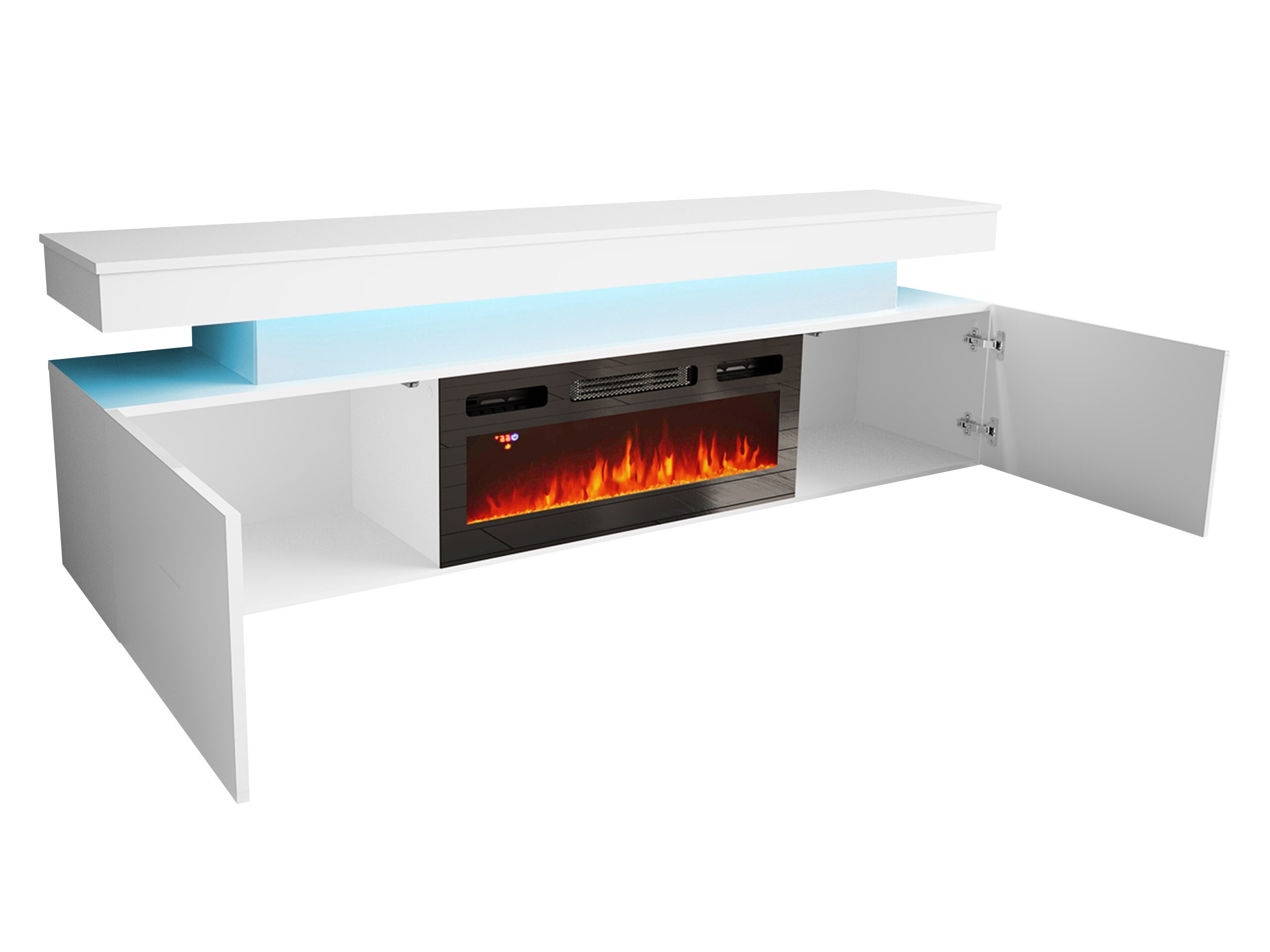 Móvel de TV Monfero 104 (Preto + Preto brilhante)