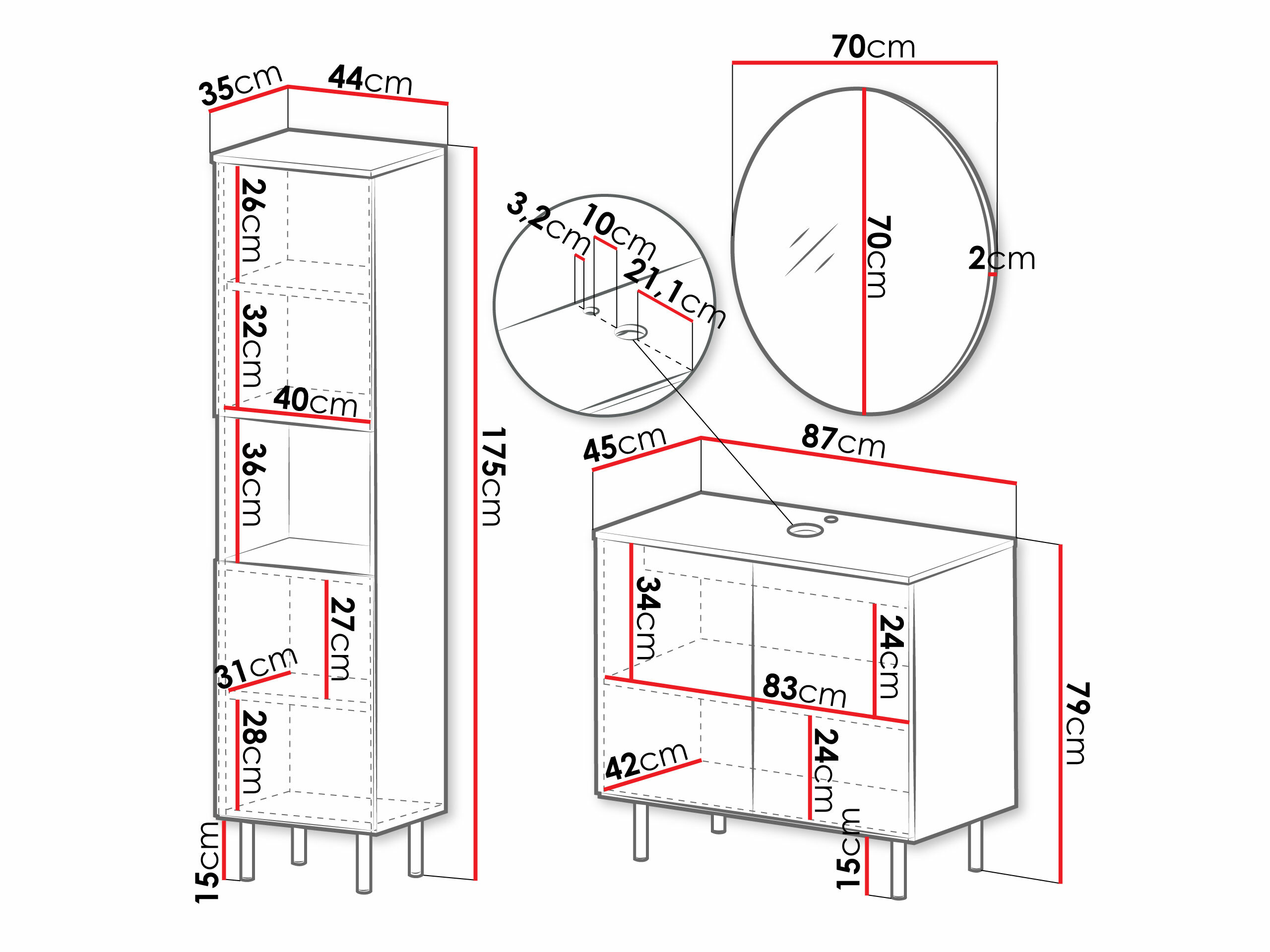 Conjunto para casa de banho Decus III (Caxemira)