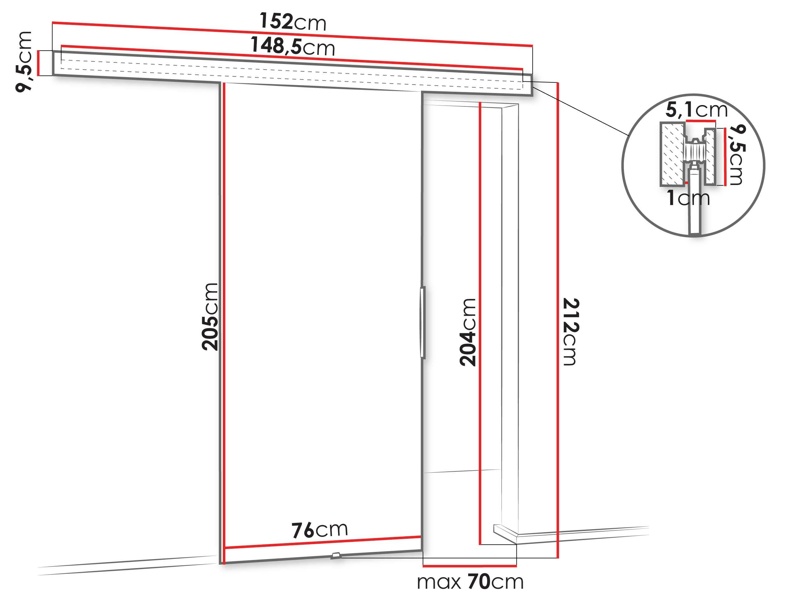 Porta de correr Dover 217 (Branco)