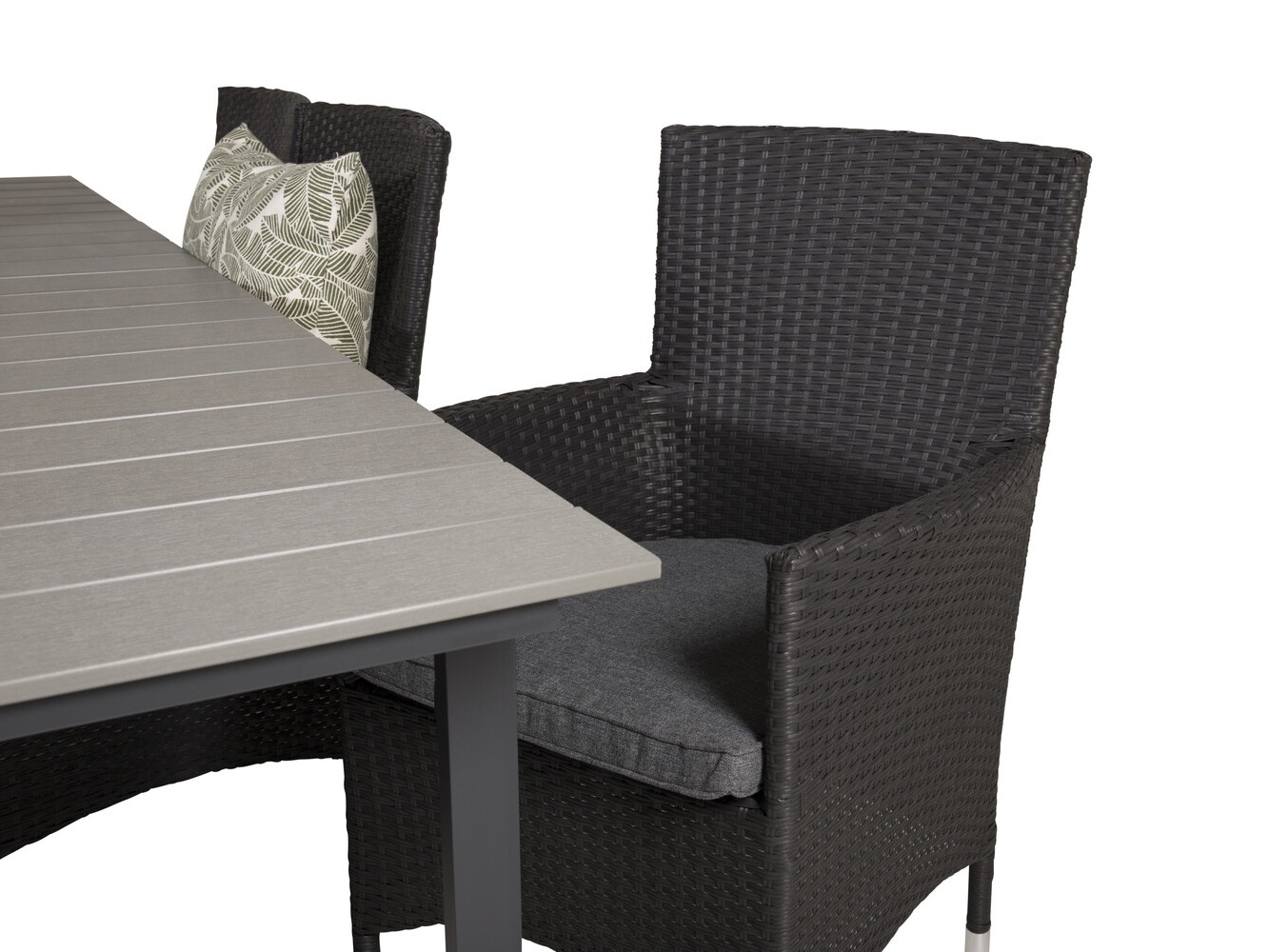 Conjunto de mesa e cadeiras Dallas 3030 (Preto + Cinzento)