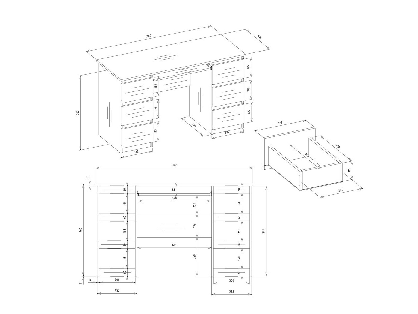 Mesa de escritório Mandeville 306