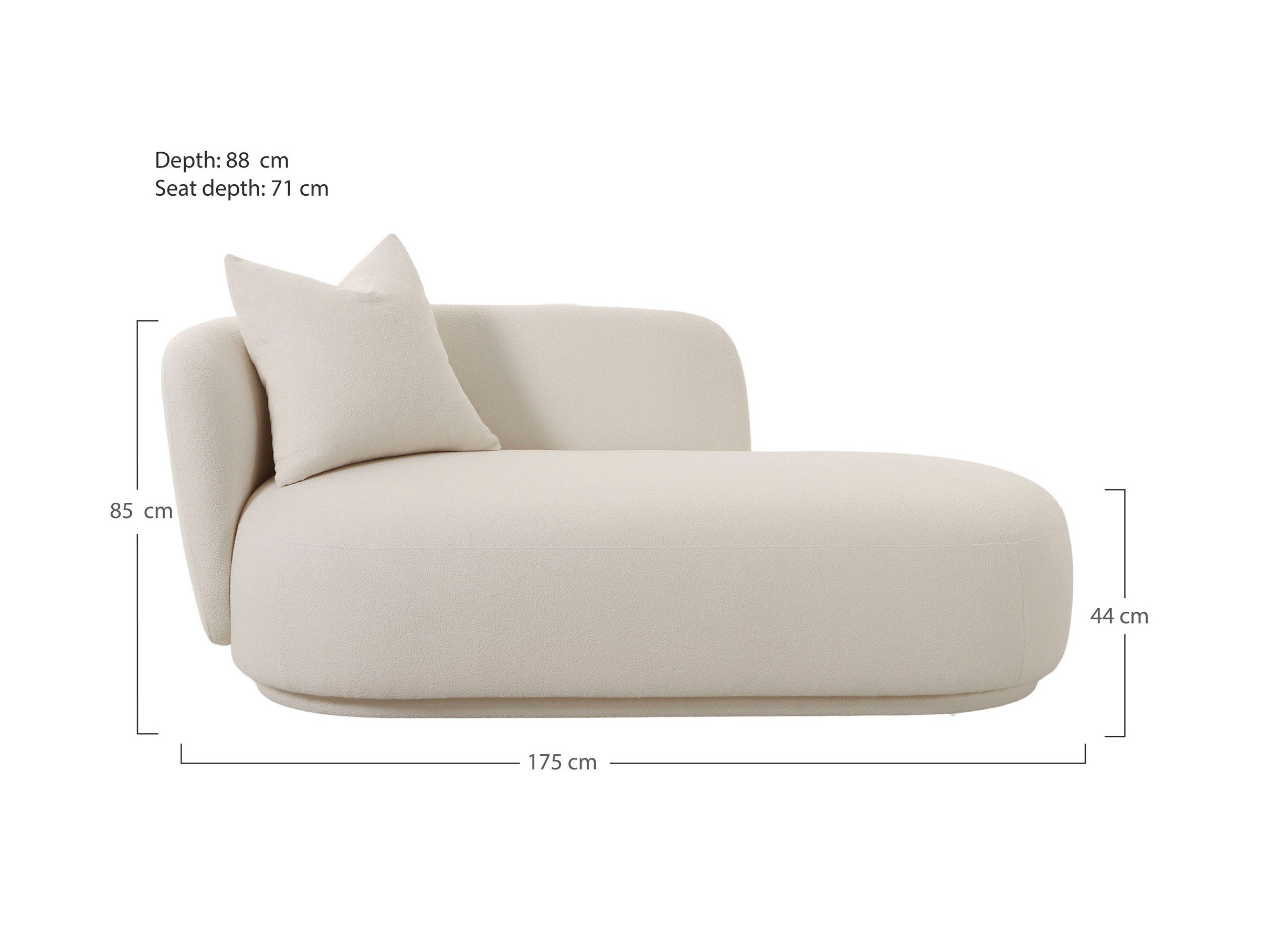 Chaise longue Brea 199 (Bege claro)