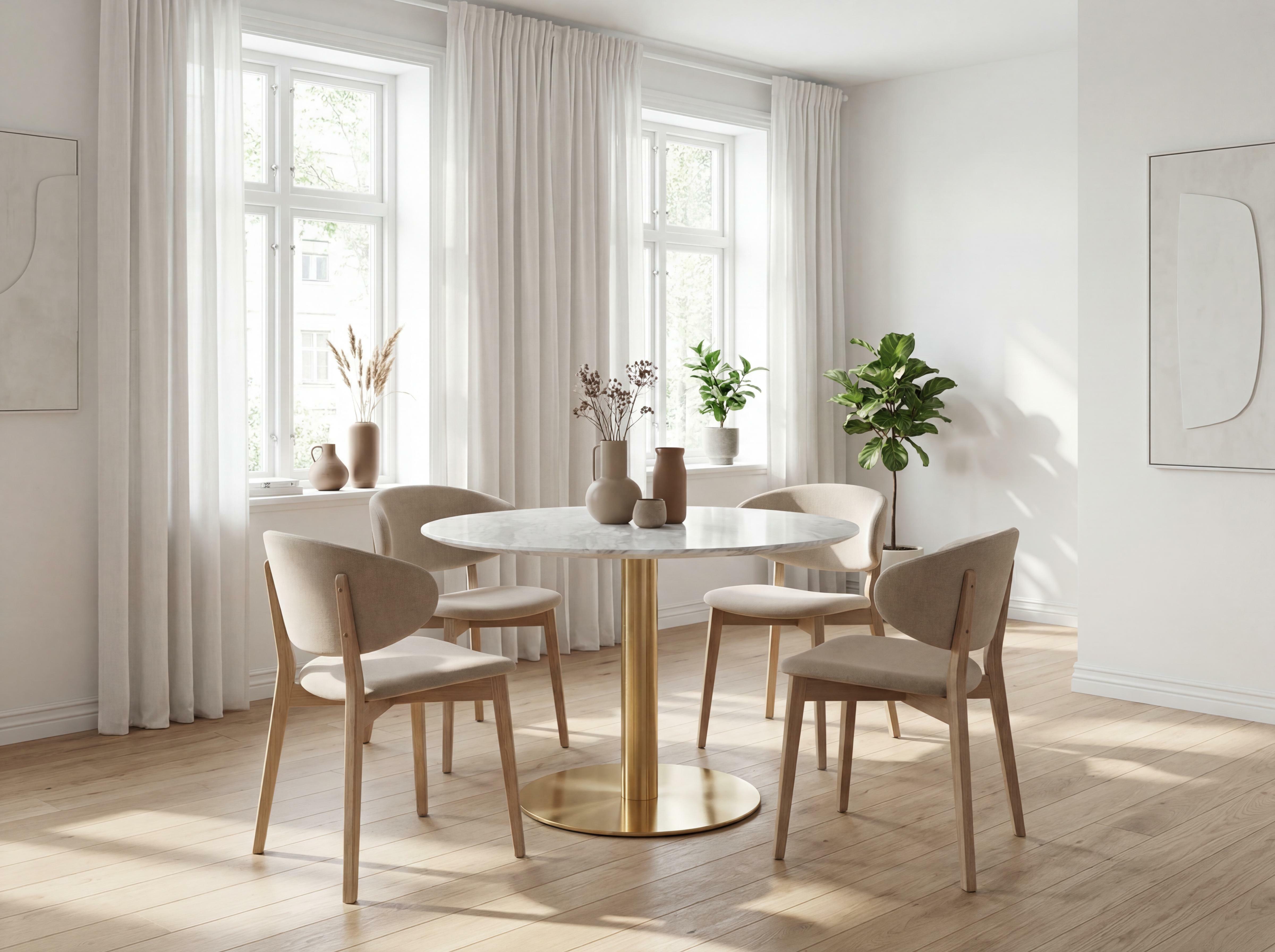 Mesa Elbelia 103 (Dourado + Marmore branco)
