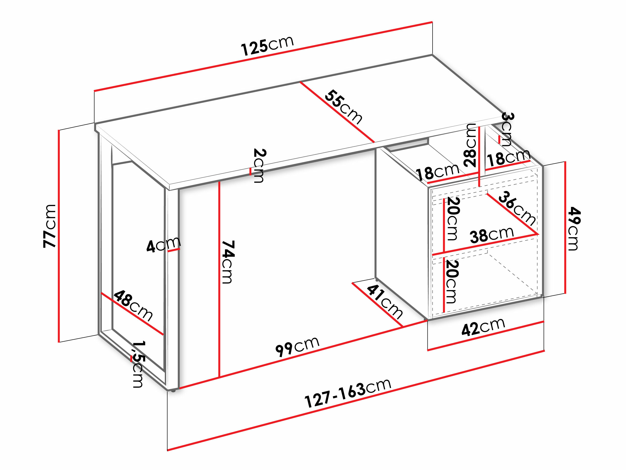 Mesa de escritório Tivseva 108