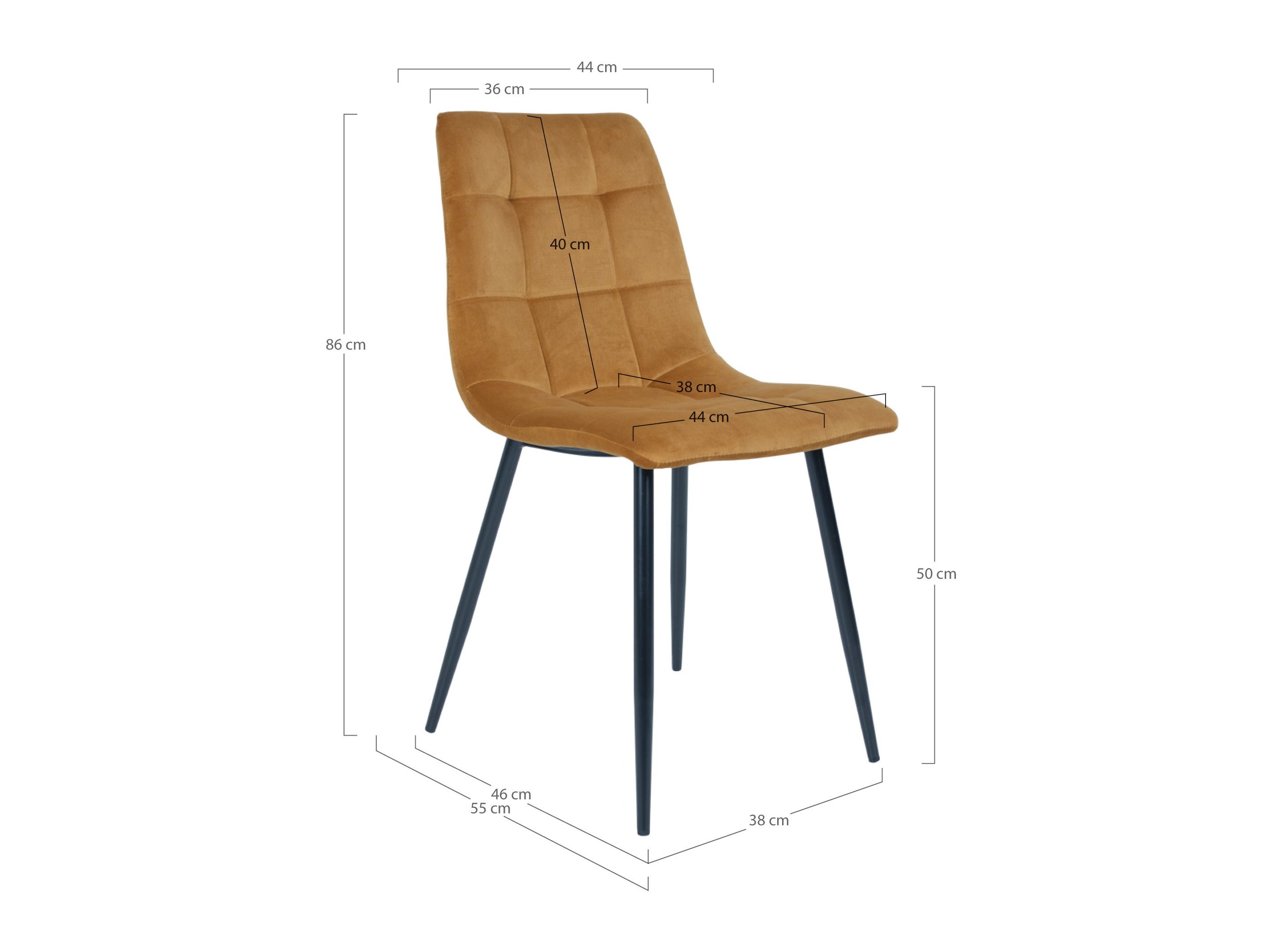 Cadeira Brea 227 (Preto + Mostarda)