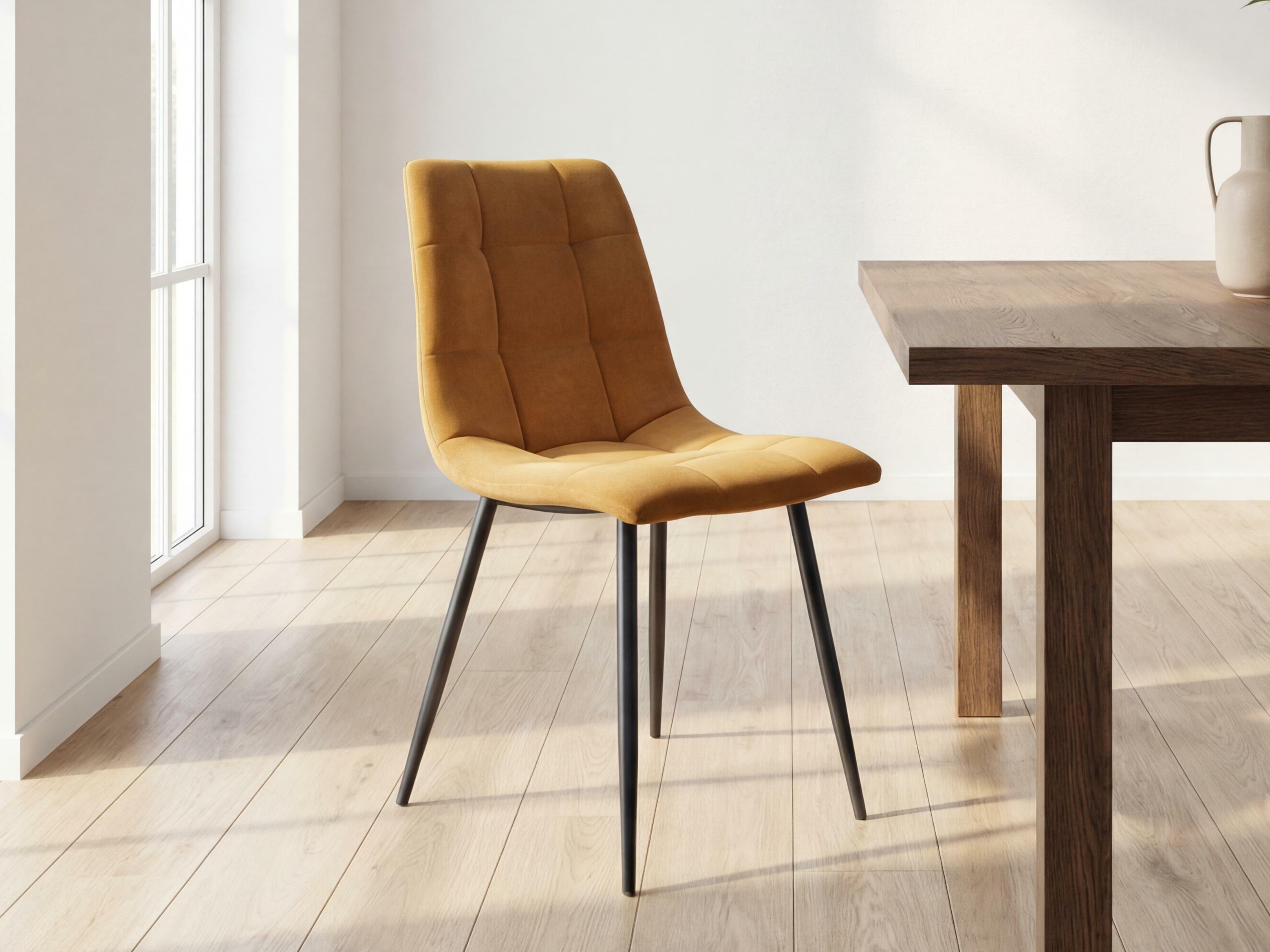 Cadeira Brea 227 (Preto + Mostarda)