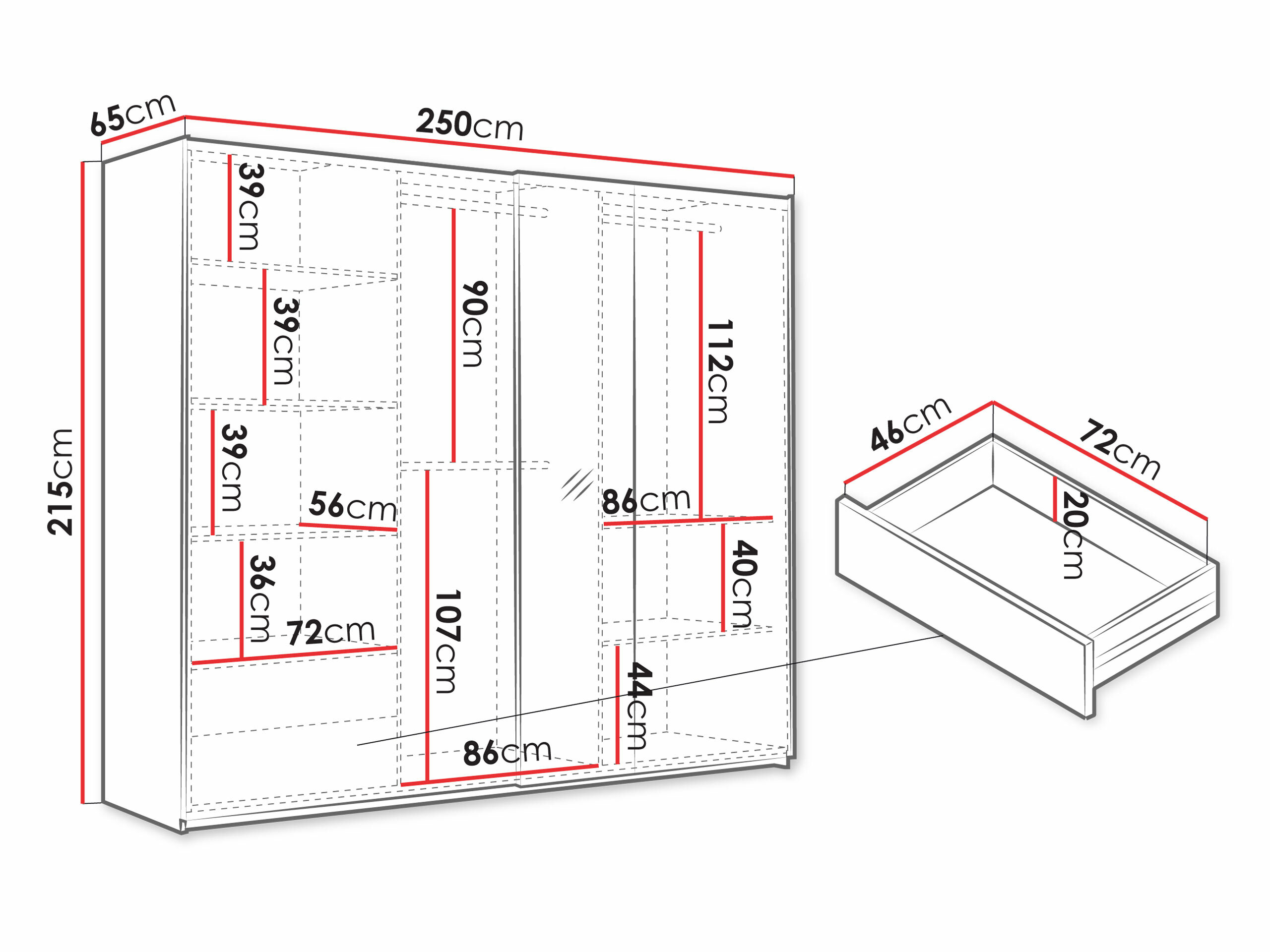 Roupeiro Honolulu 254 (Carvalho Artisan)