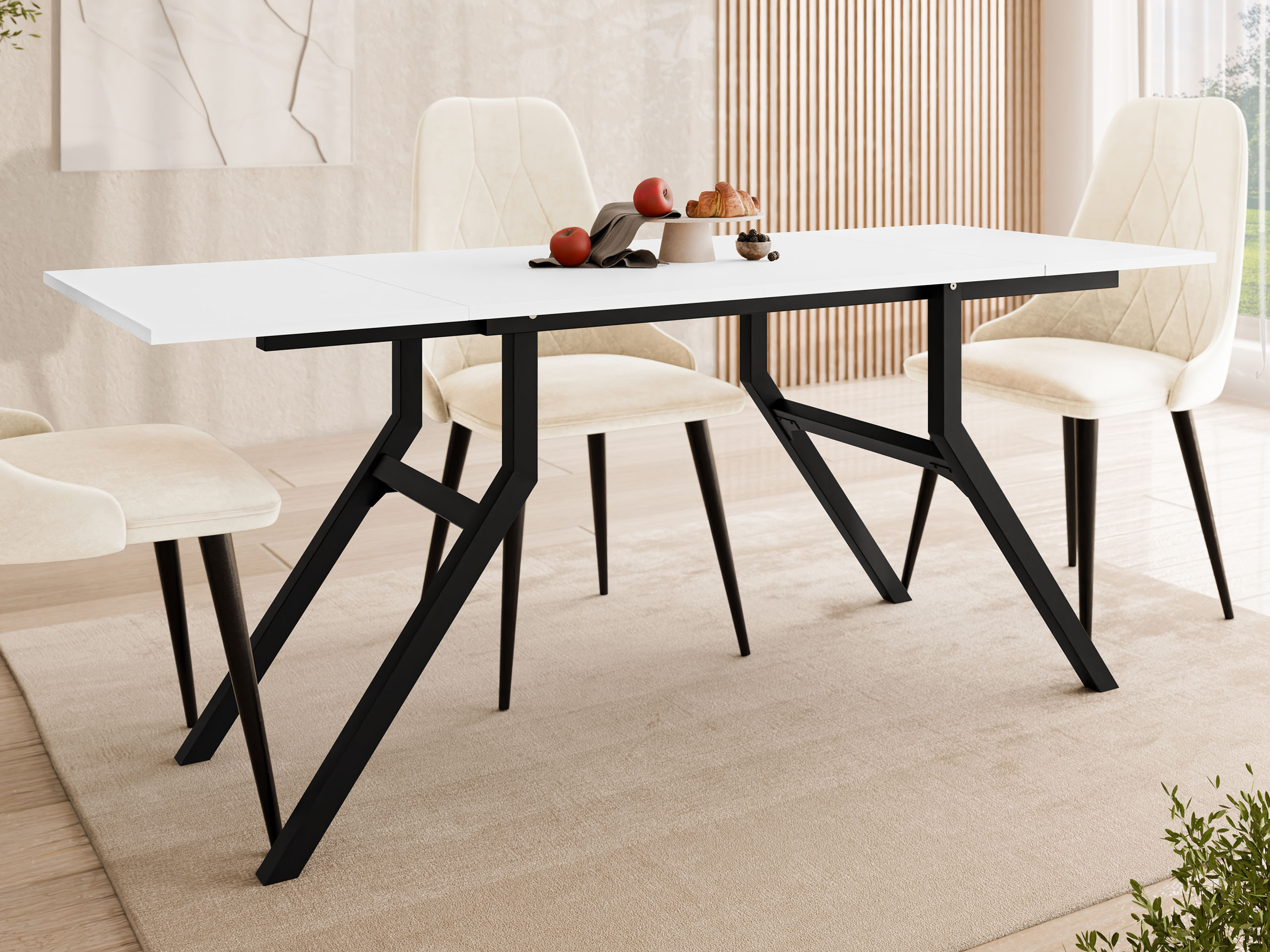 Mesa de centro extensível Oswego 151 (Branco + Preto)
