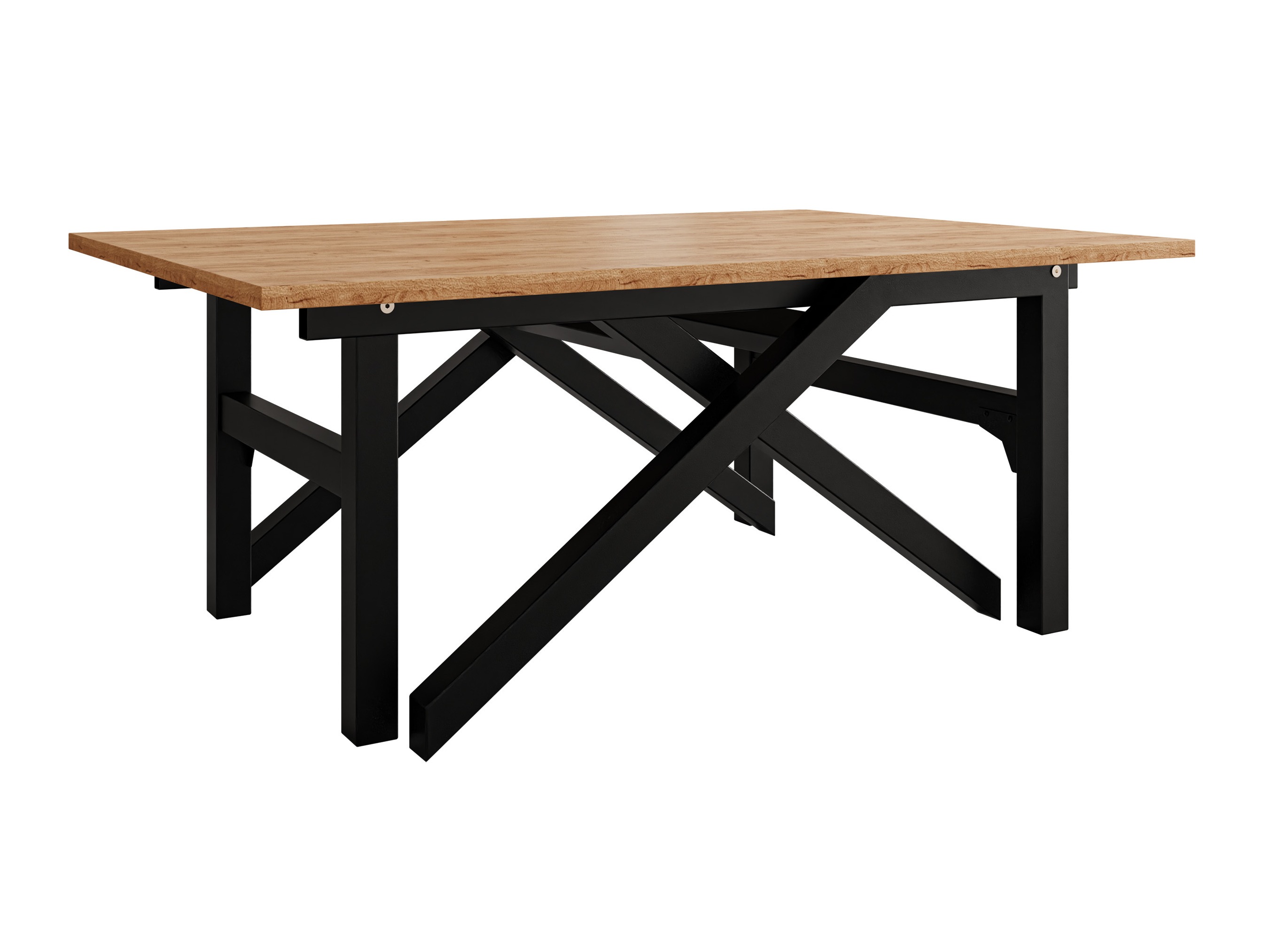 Mesa de centro extensível Oswego 151 (Craft de carvalho dourado + Preto)