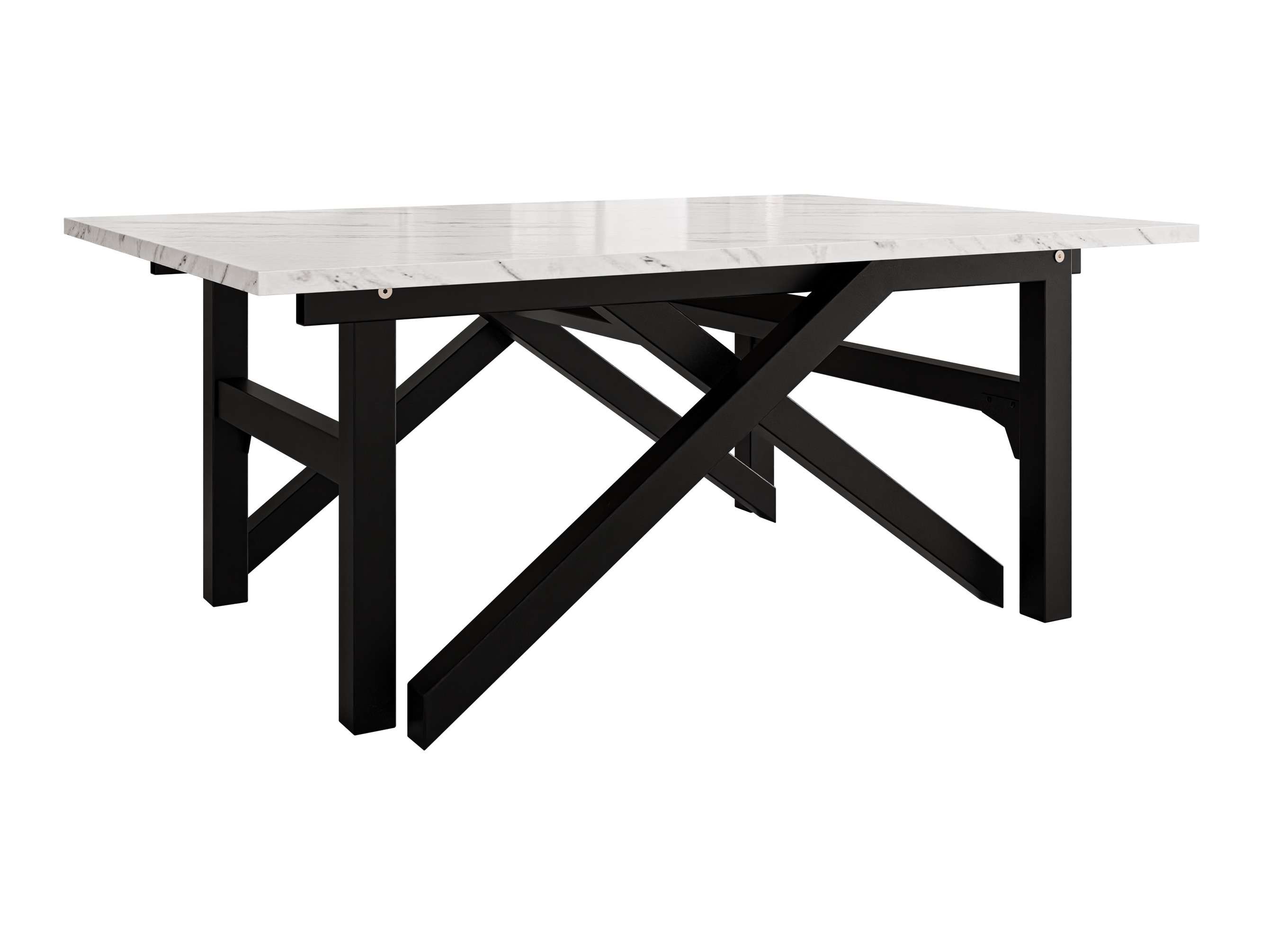 Mesa de centro extensível Oswego 151 (Marmore branco + Preto)