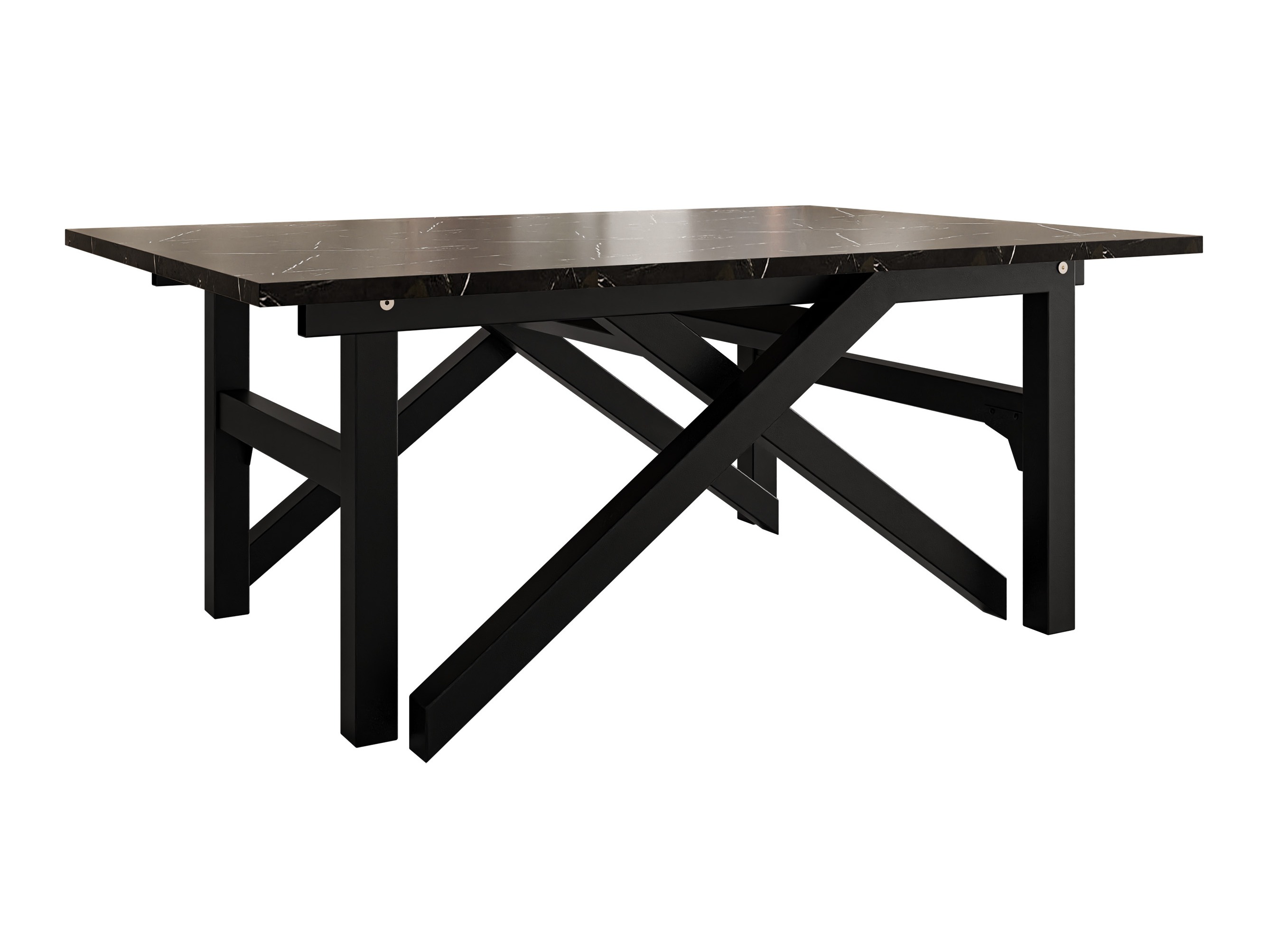 Mesa de centro extensível Oswego 151 (Mármore preto + Preto)