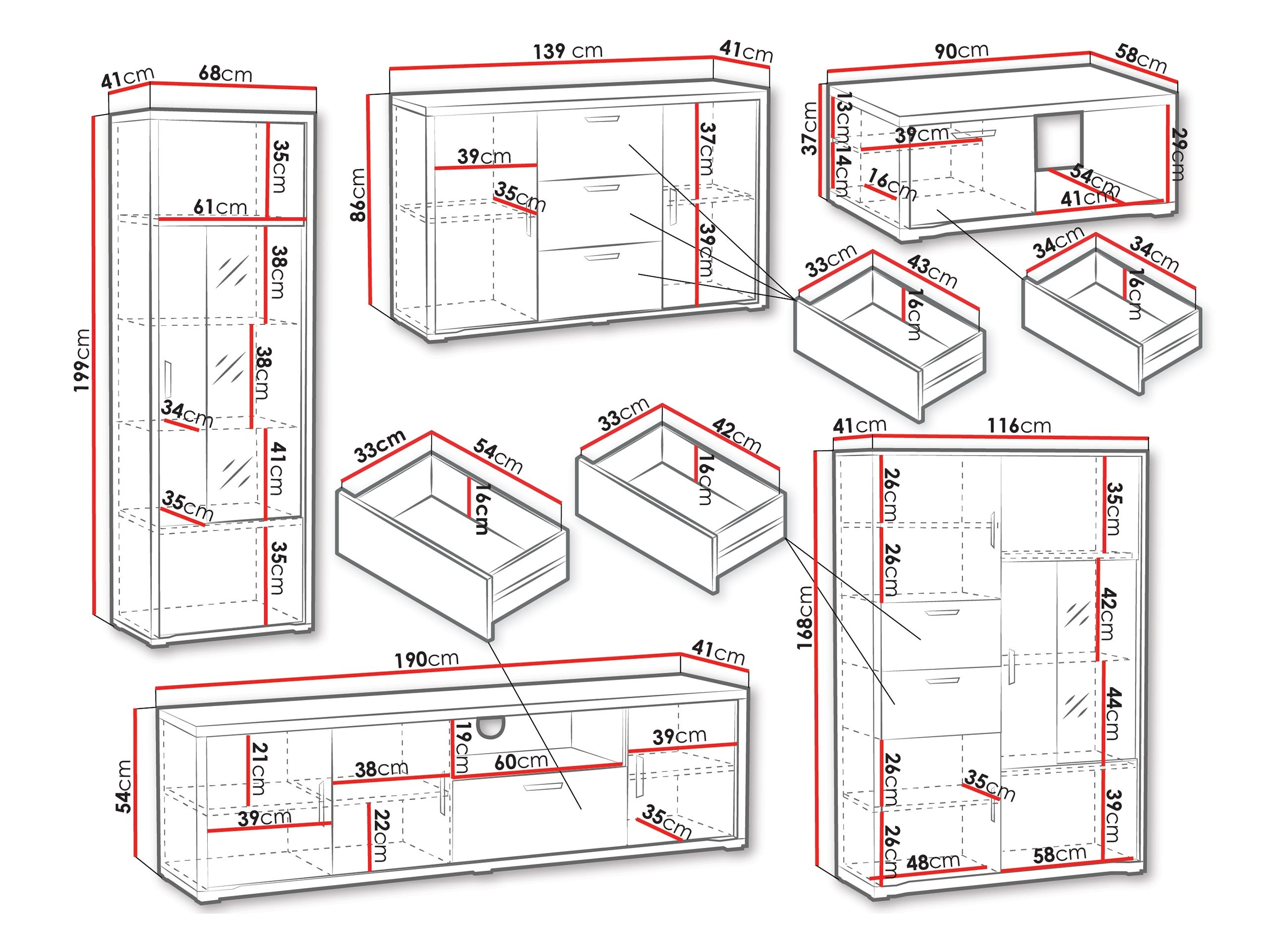 Conjunto para sala de estar Elisale 110