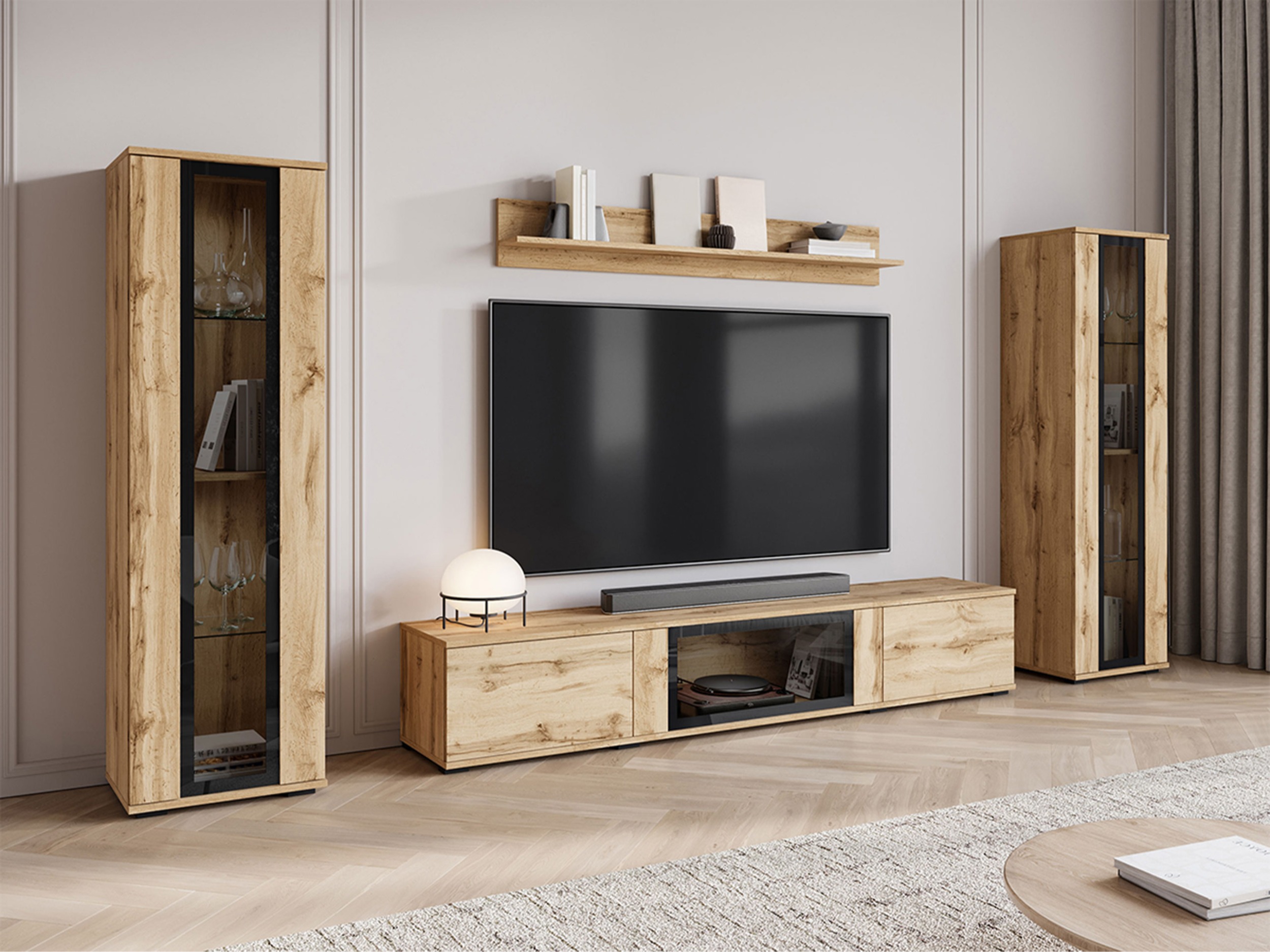 Conjunto para sala de estar Torcame 103 (Carvalho wotan)