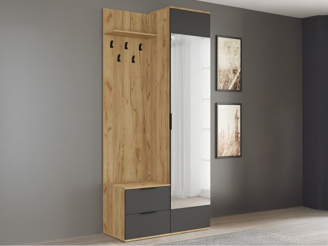 Conjunto para corredor Houston 2004 (Antracite + Carvalho dourado)