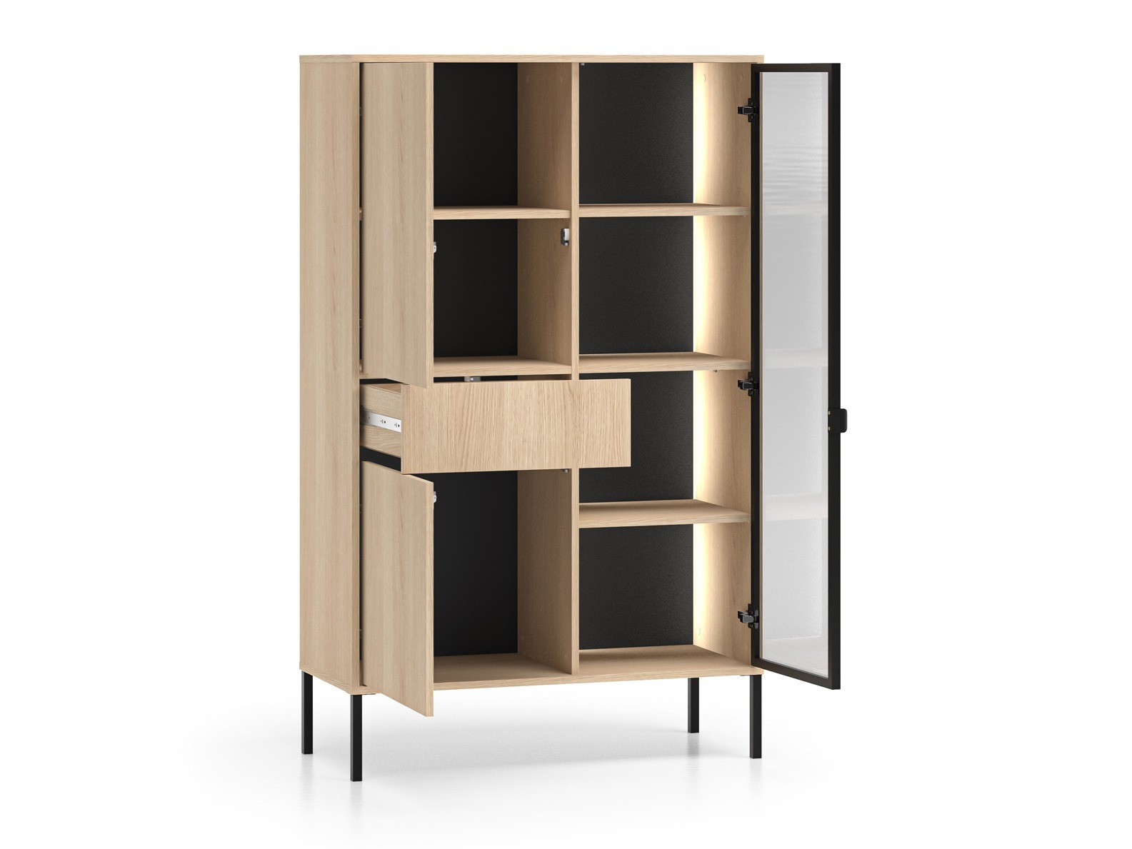 Conjunto para sala de estar Virsalo 105 (Carvalho)