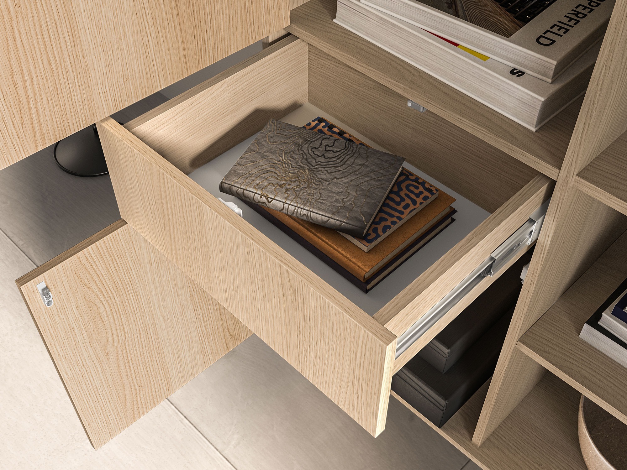 Conjunto para sala de estar Virsalo 105 (Carvalho)