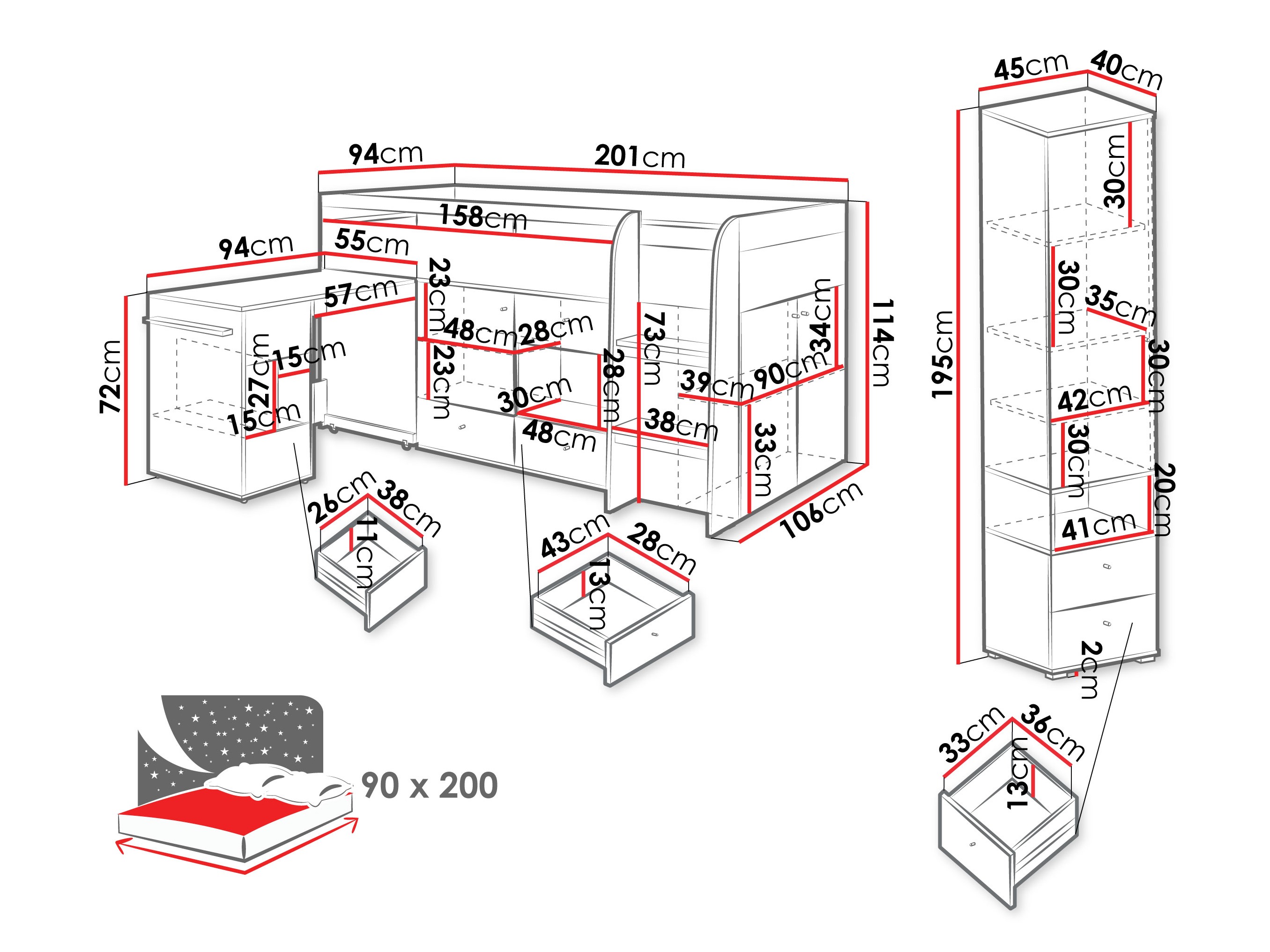 Conjuntos para quartos de criança Ciravie 109