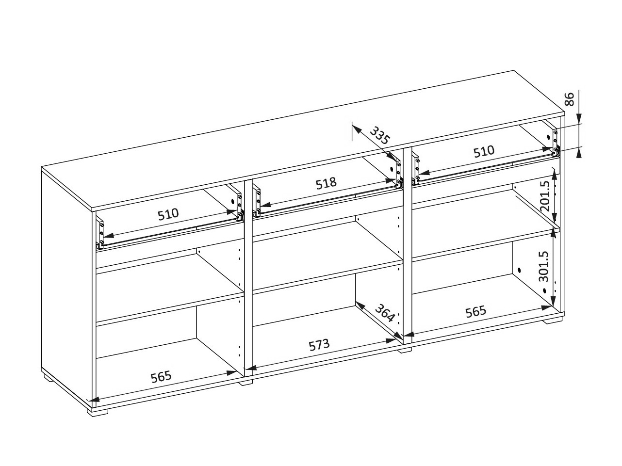Cómoda Alfere 103 (Branco)