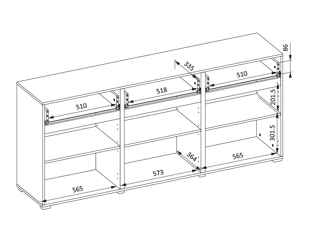 Cómoda Alfere 103 (Carvalho wotan)
