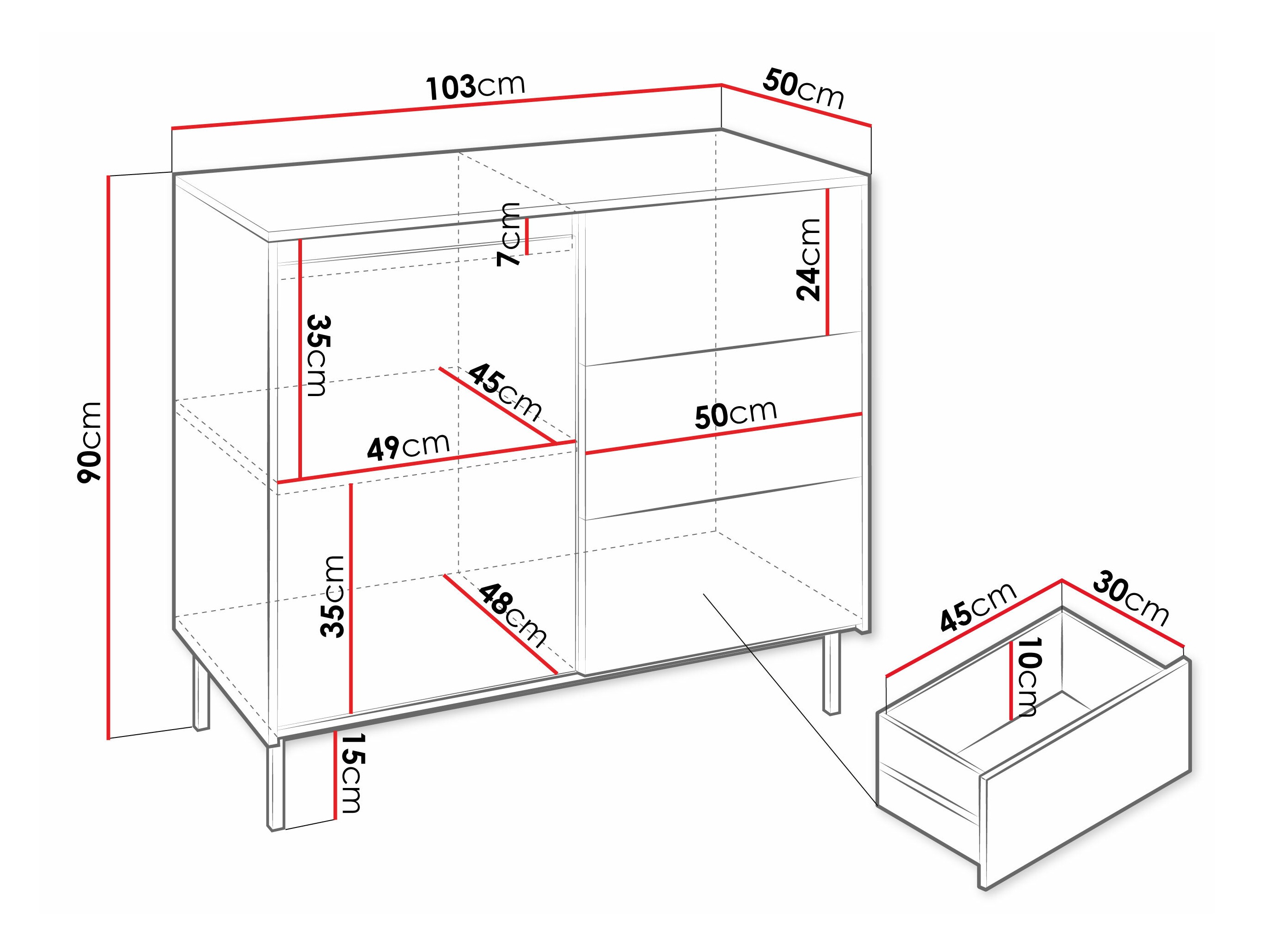 Cómoda Comfivo Delruva (Branco)