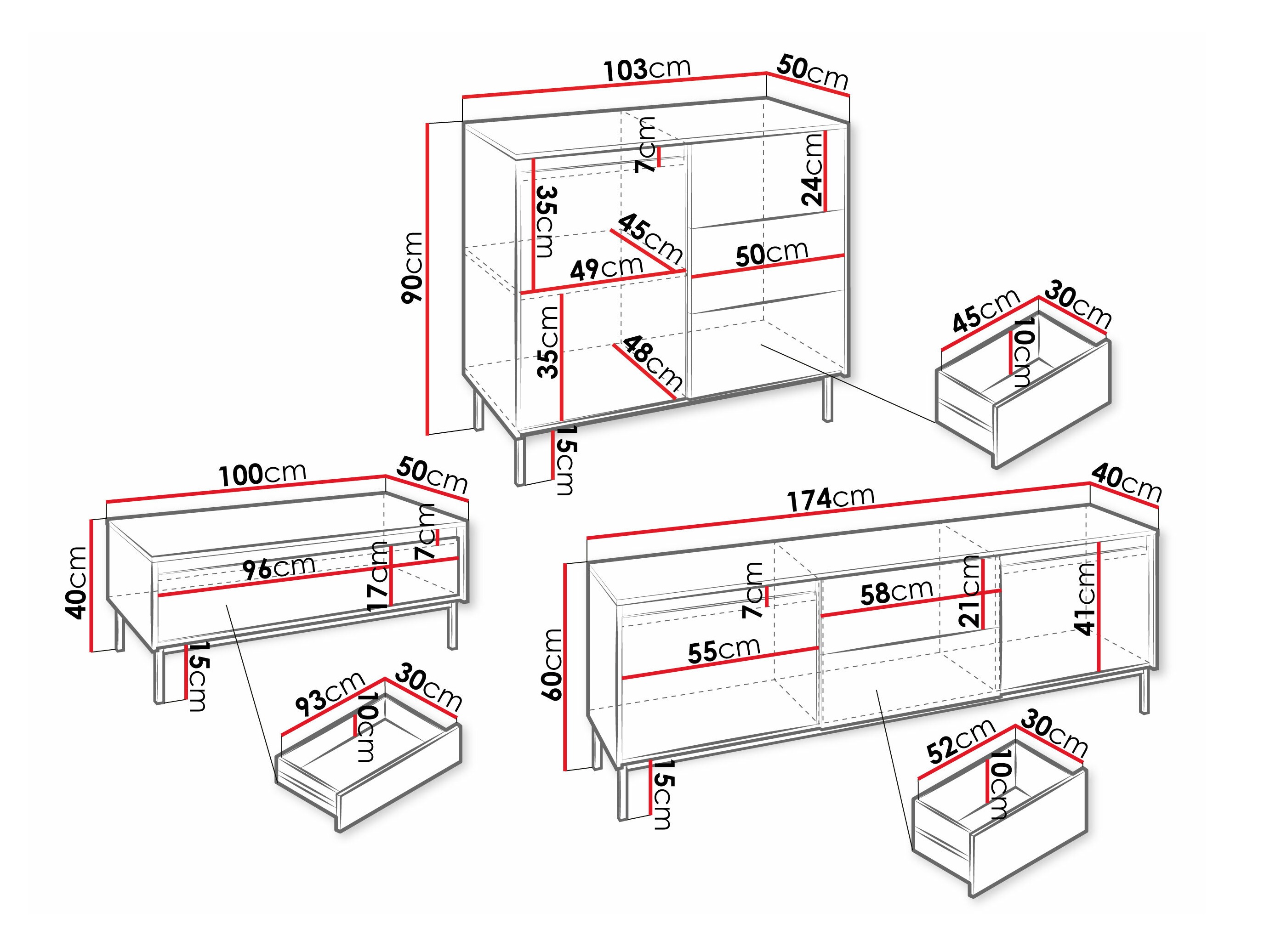 Conjunto para sala de estar Comfivo Delruva 106 (Branco)