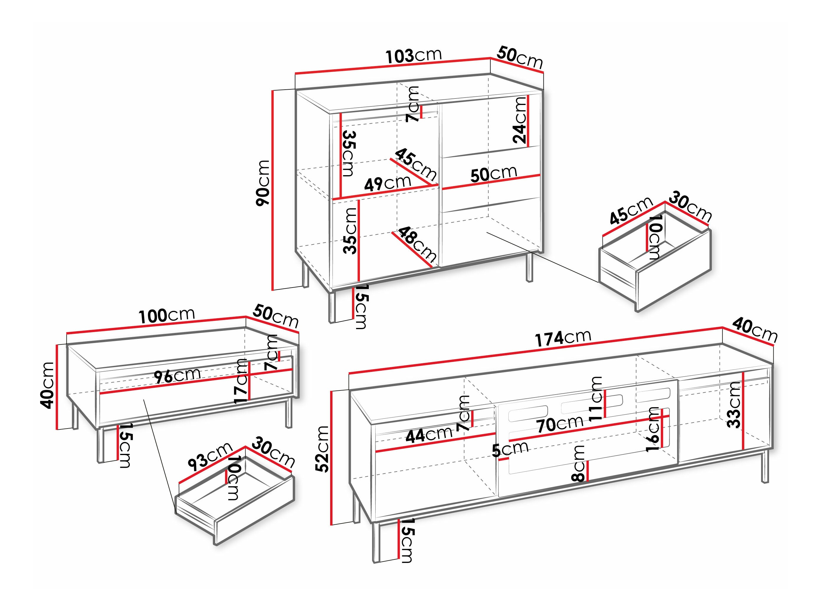 Conjunto para sala de estar Comfivo Delruva IV (Caxemira)