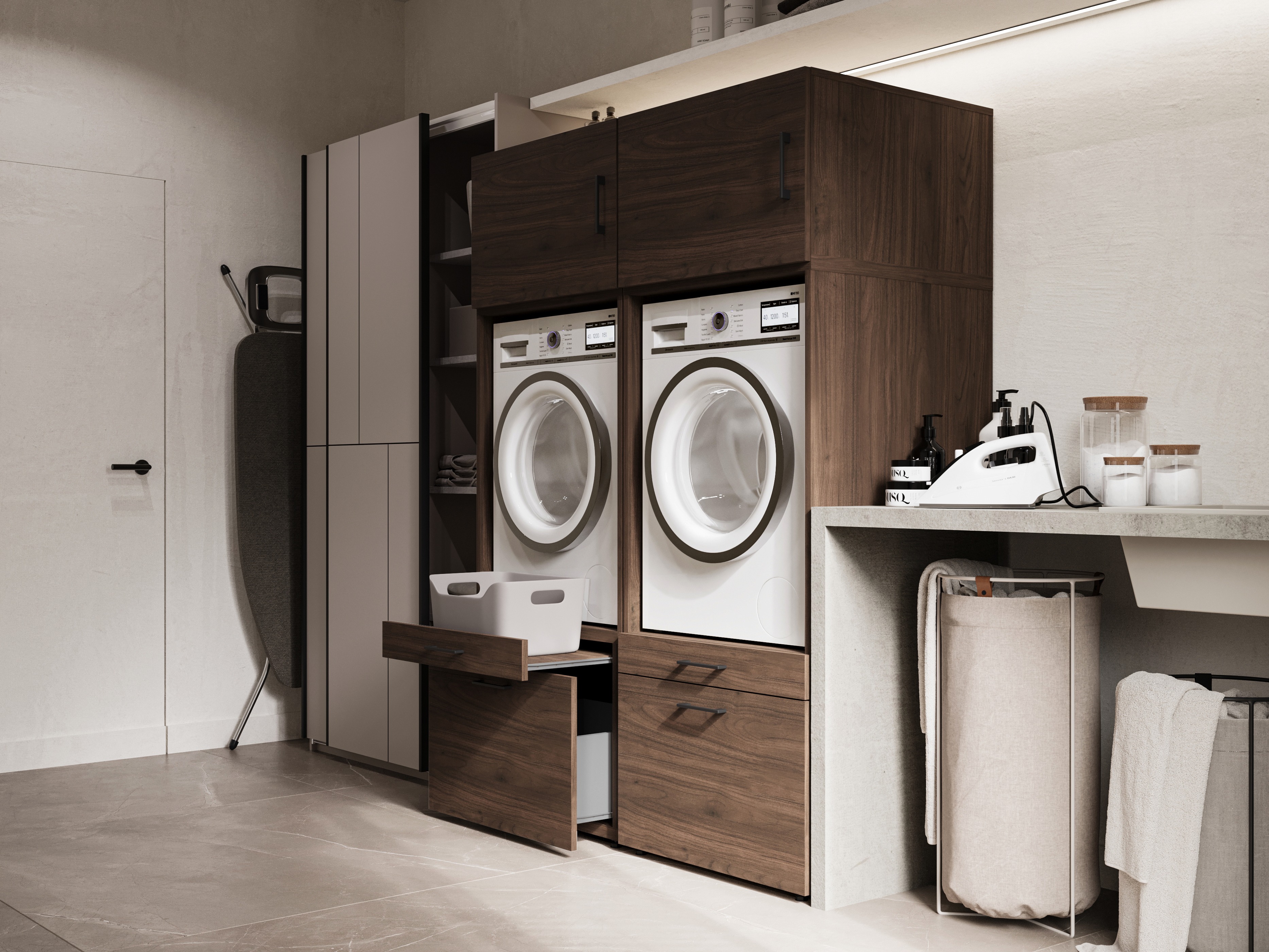 Armário montado na parede para casa de banho Novdele 104 (Nogueira)