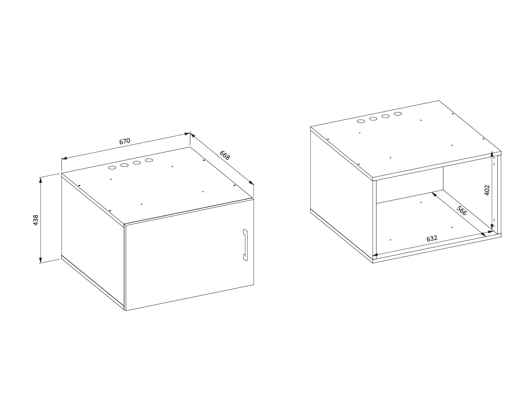 Armário montado na parede para casa de banho Novdele 104 (Nogueira)