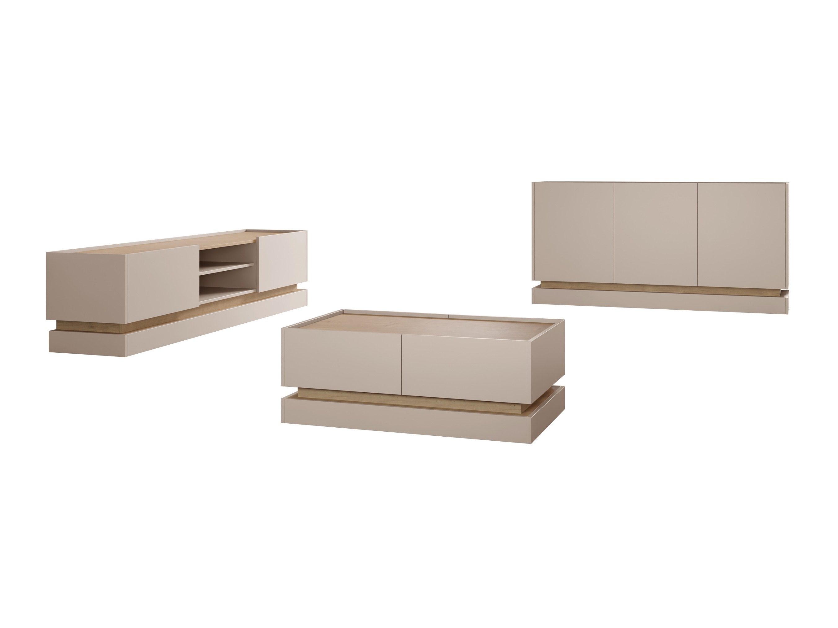 Conjunto para sala de estar Comfivo Tilia (Caxemira + Carvalho)
