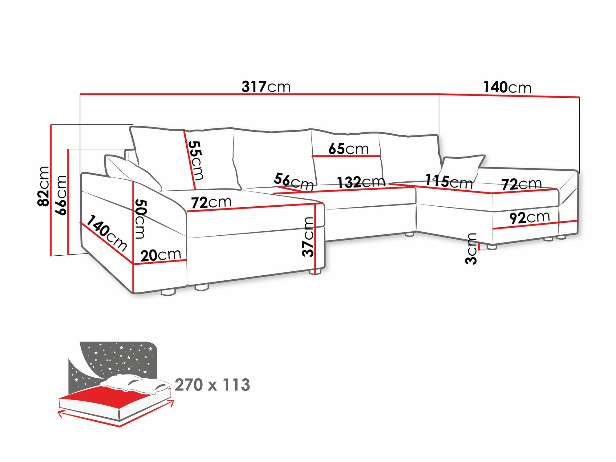 Sofá de canto SP6444 com um pequeno defeito