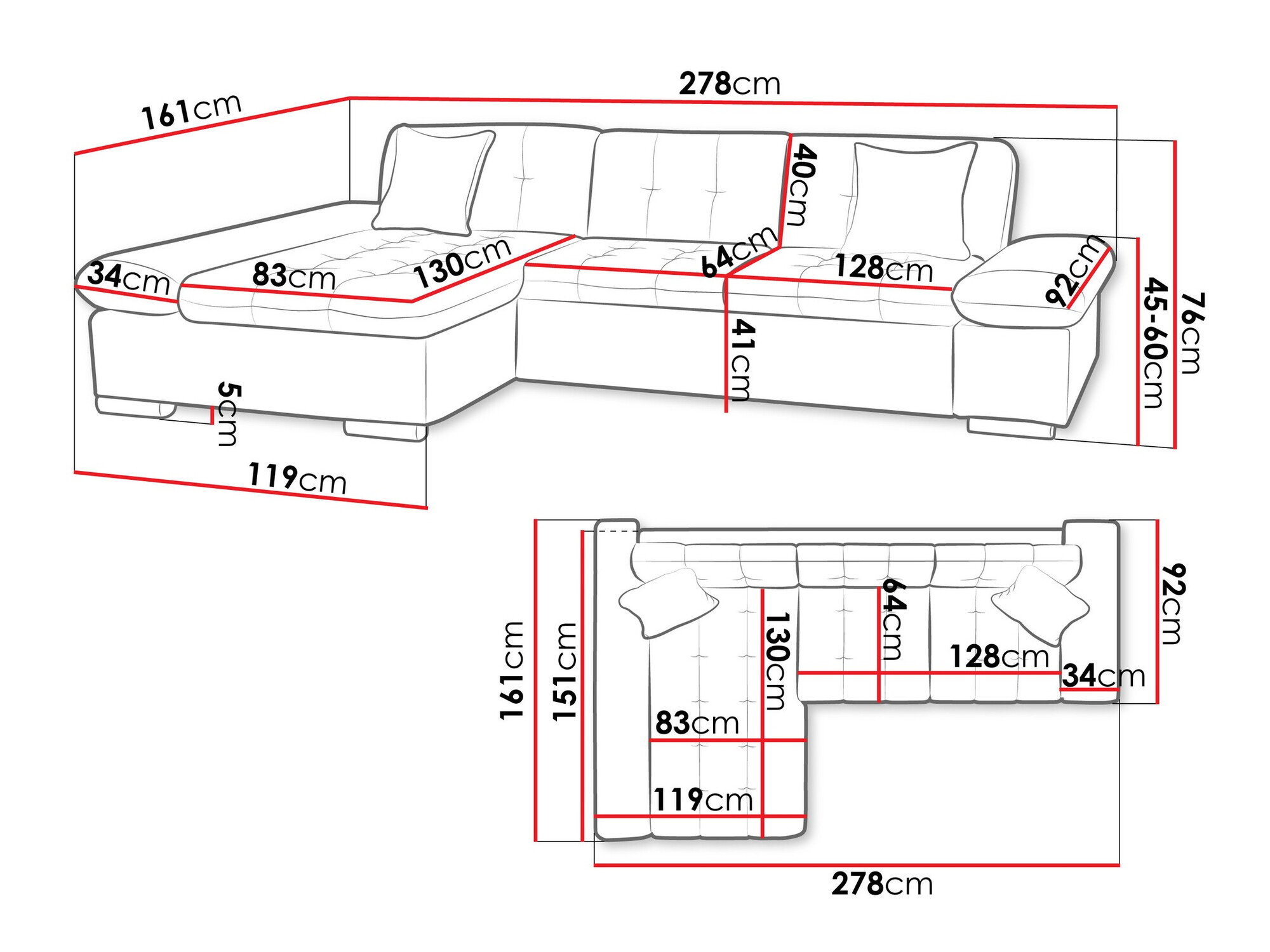 Sofá de canto SP6465