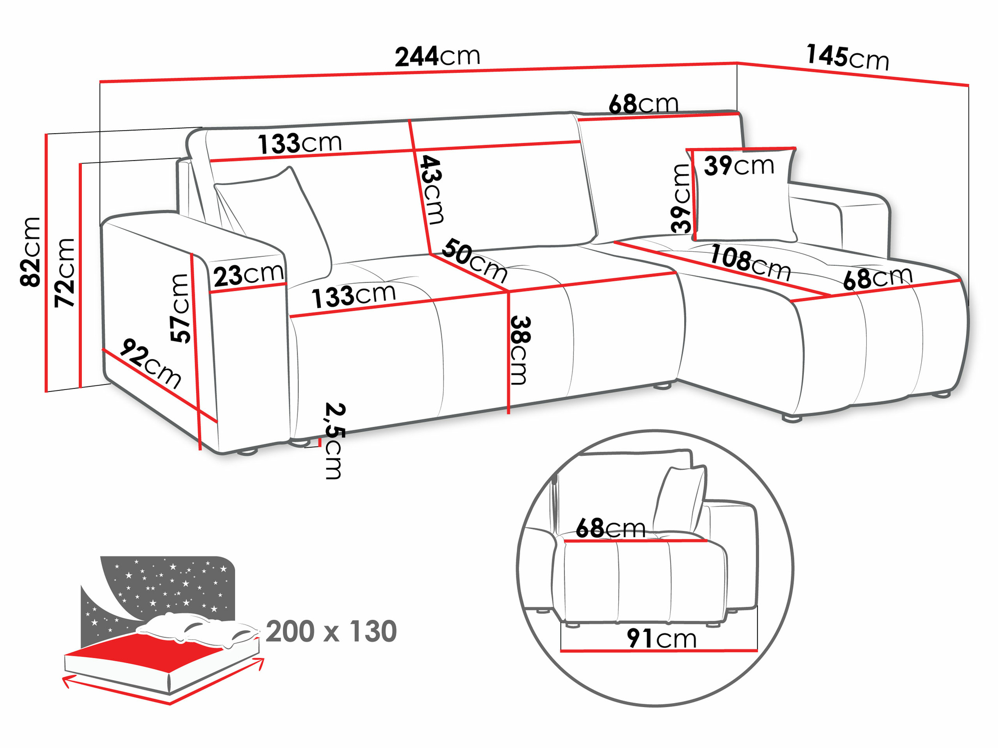 Sofá de canto SP6487