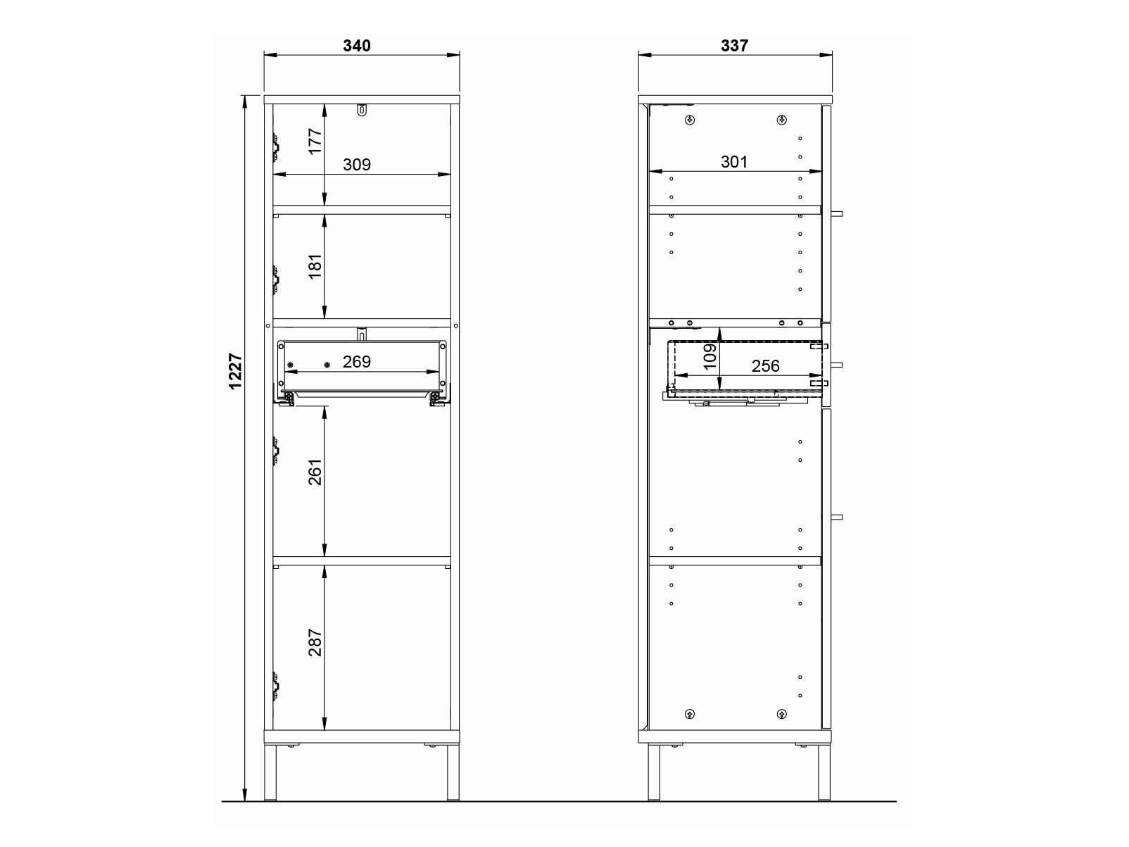 Armário colocado para casa de banho Ruvlevu 101 (Grafite + Navarra carvalho)