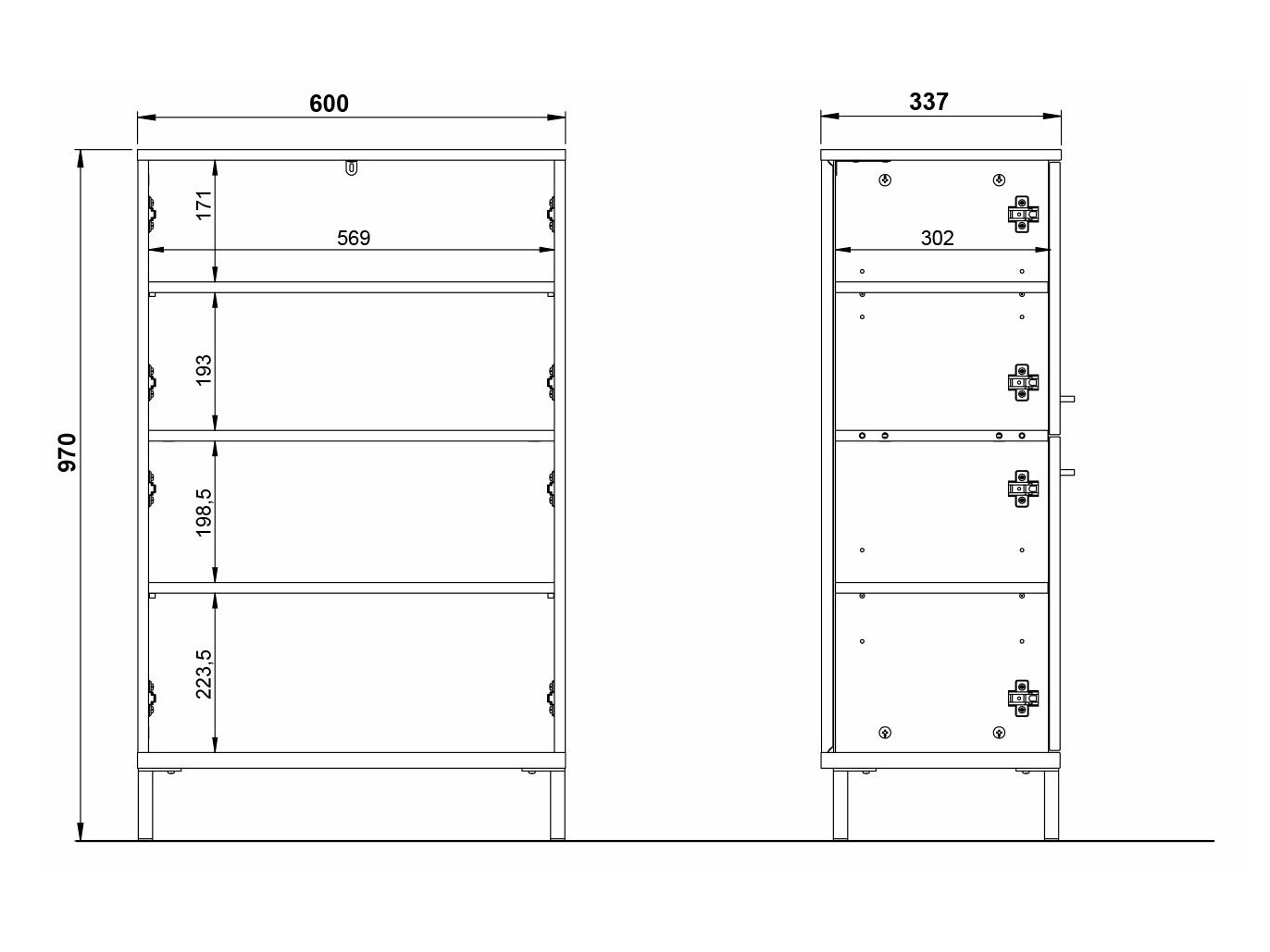 Armário colocado para casa de banho Ruvlevu 102 (Grafite + Navarra carvalho)