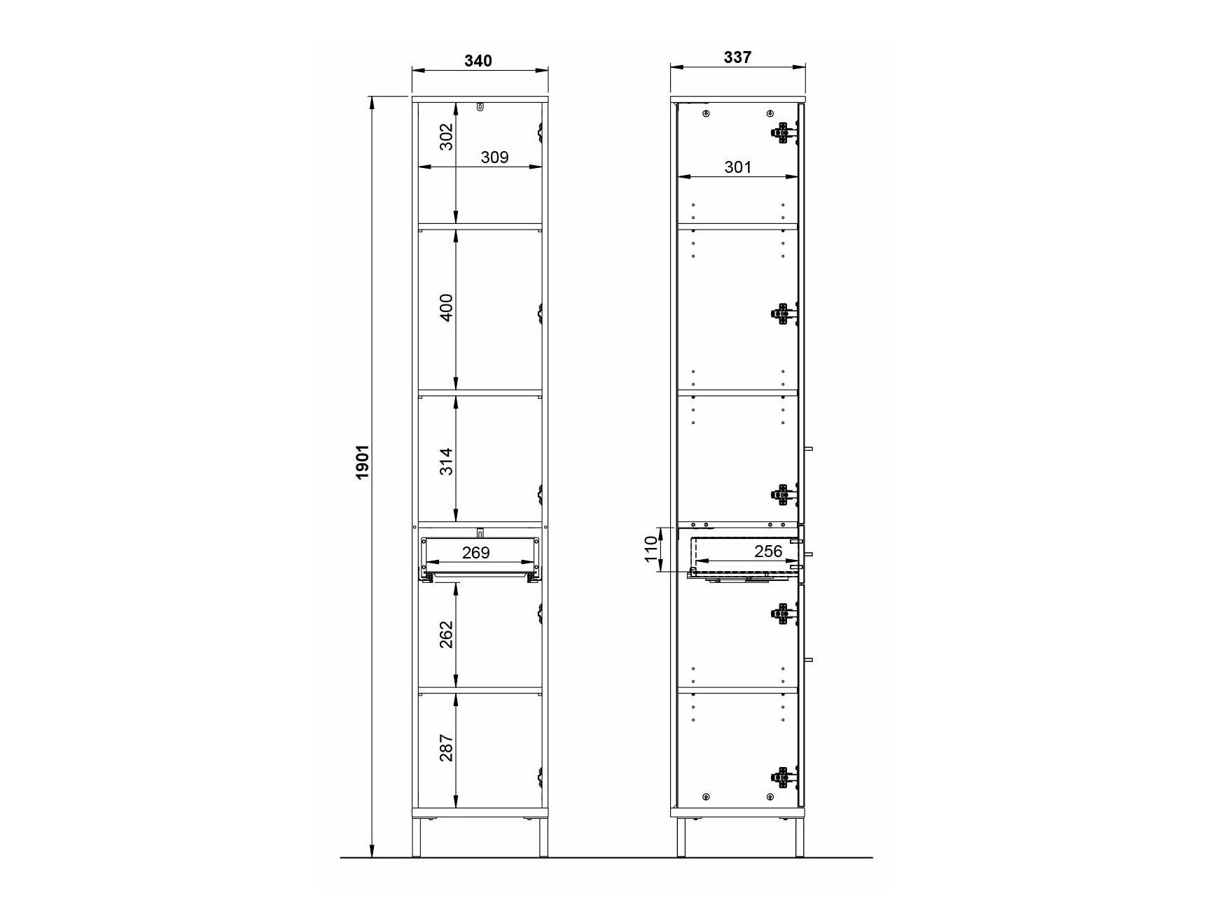 Armário colocado para casa de banho Ruvlevu 103 (Grafite + Navarra carvalho)