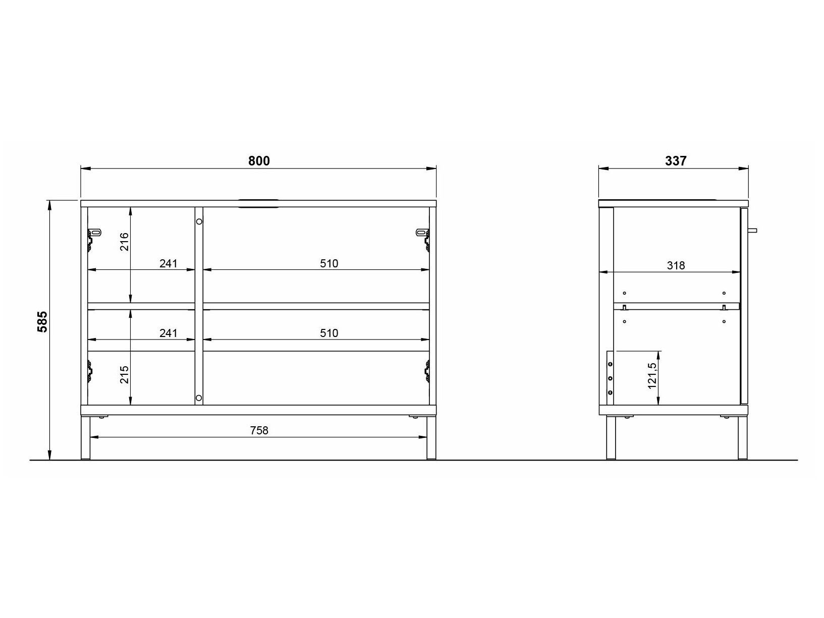 Armário com lavatório de apoio próprio para casa de banho Ruvlevu 100 (Grafite + Navarra carvalho)