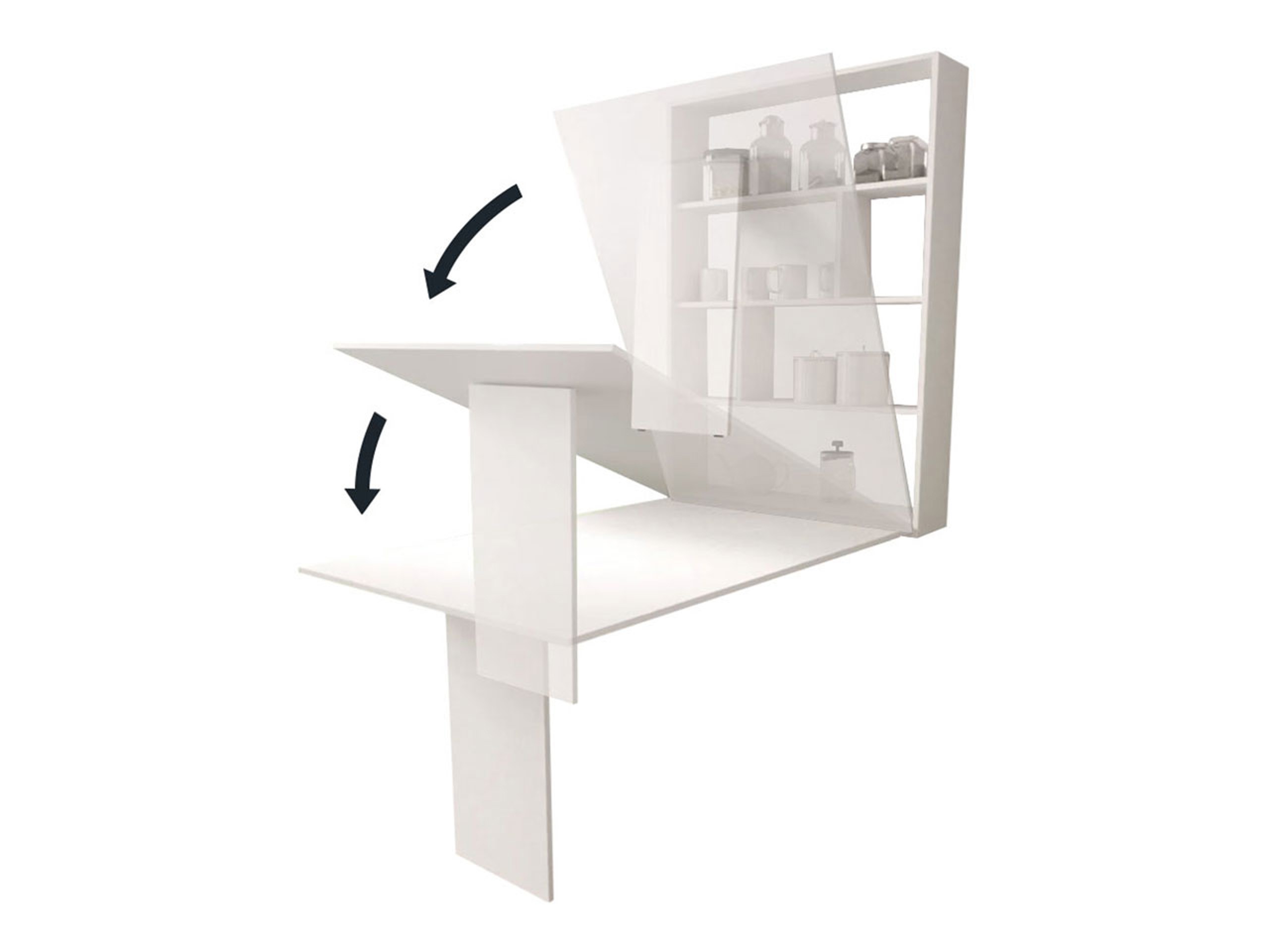 Mesa dobrável Pinis III (Preto + Carvalho wotan)