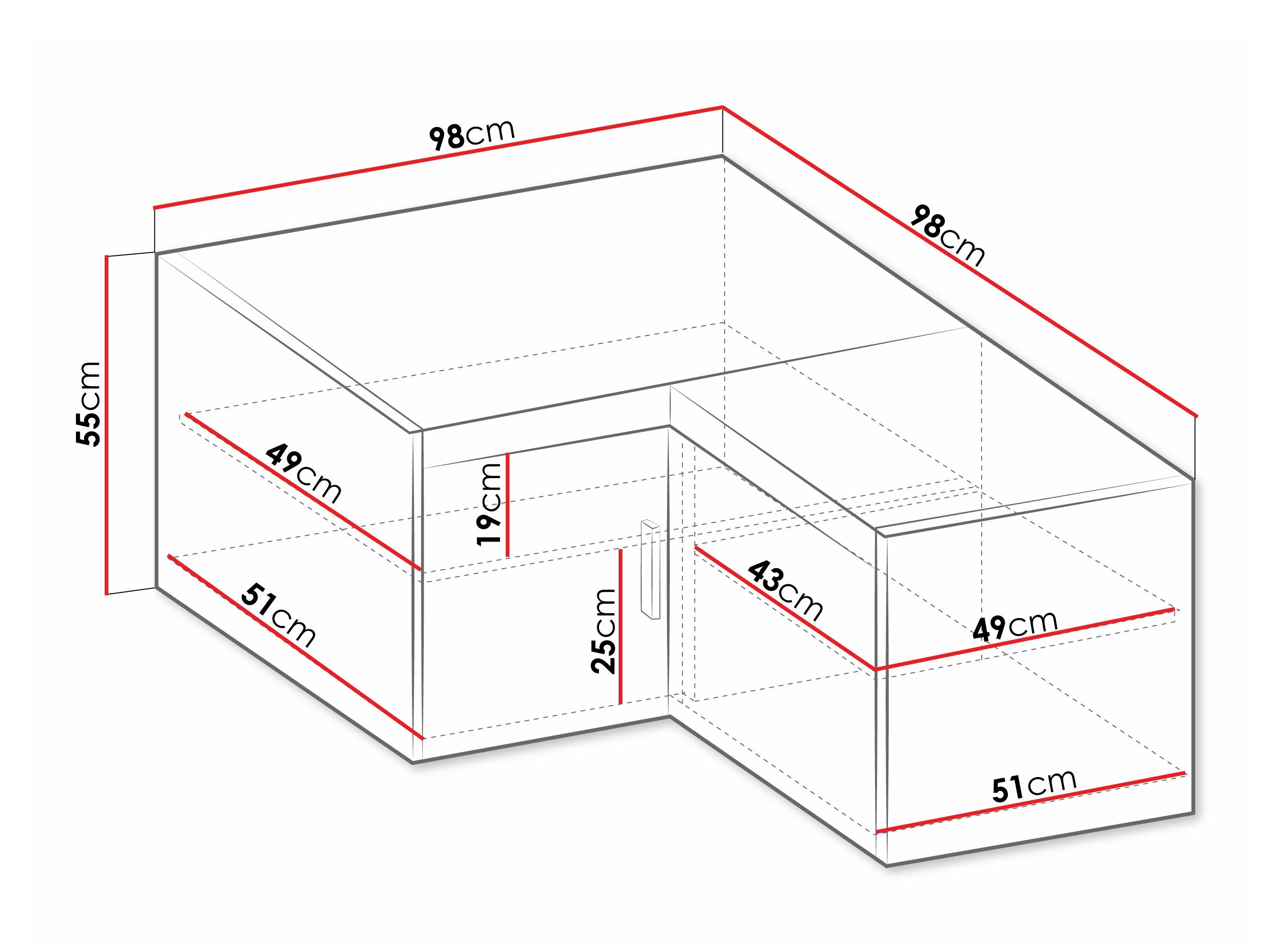 Armário para cantos Novduni 118 (Carvalho sonoma)