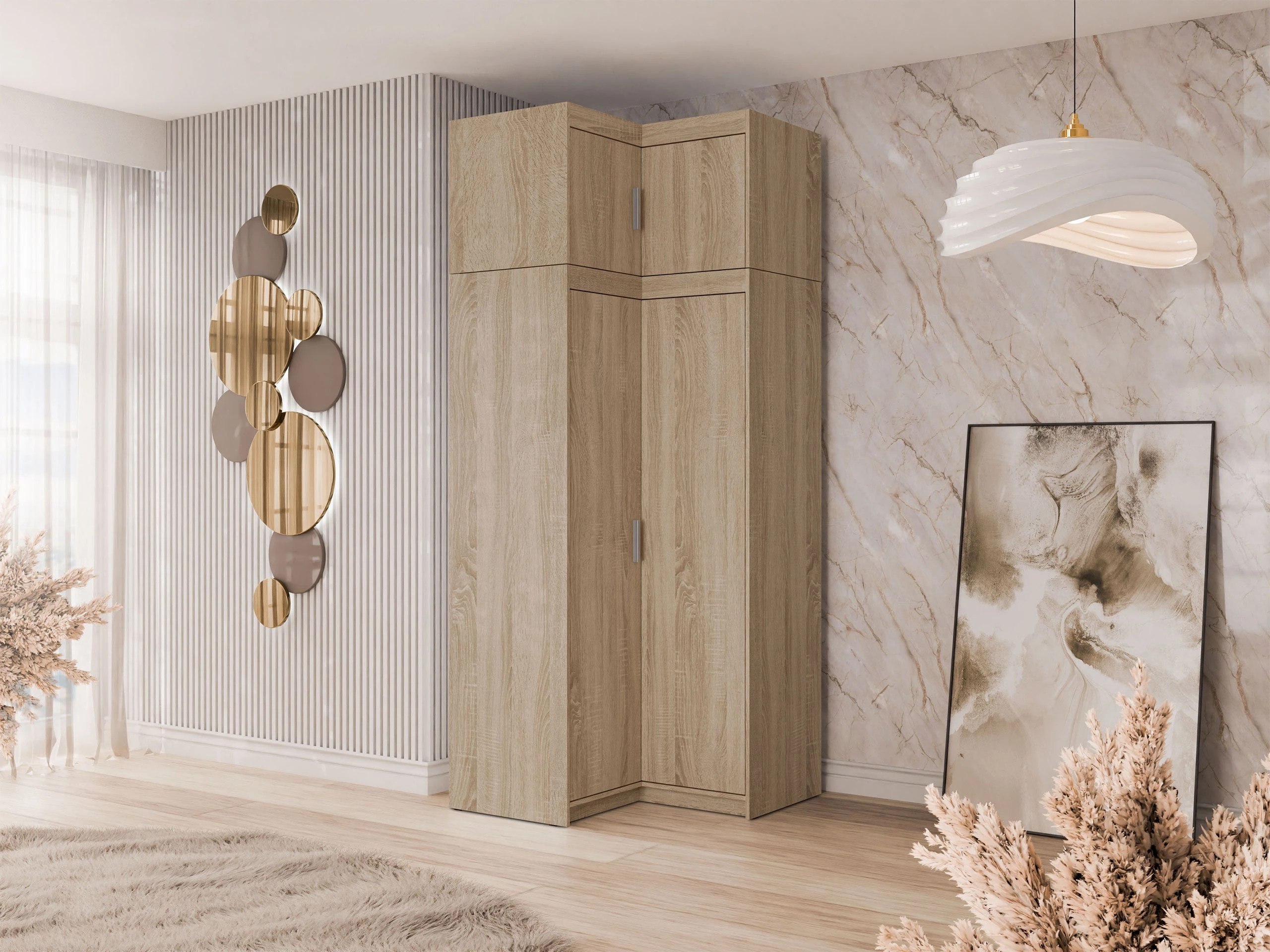 Roupeiro de canto Novduni 121 (Carvalho sonoma)