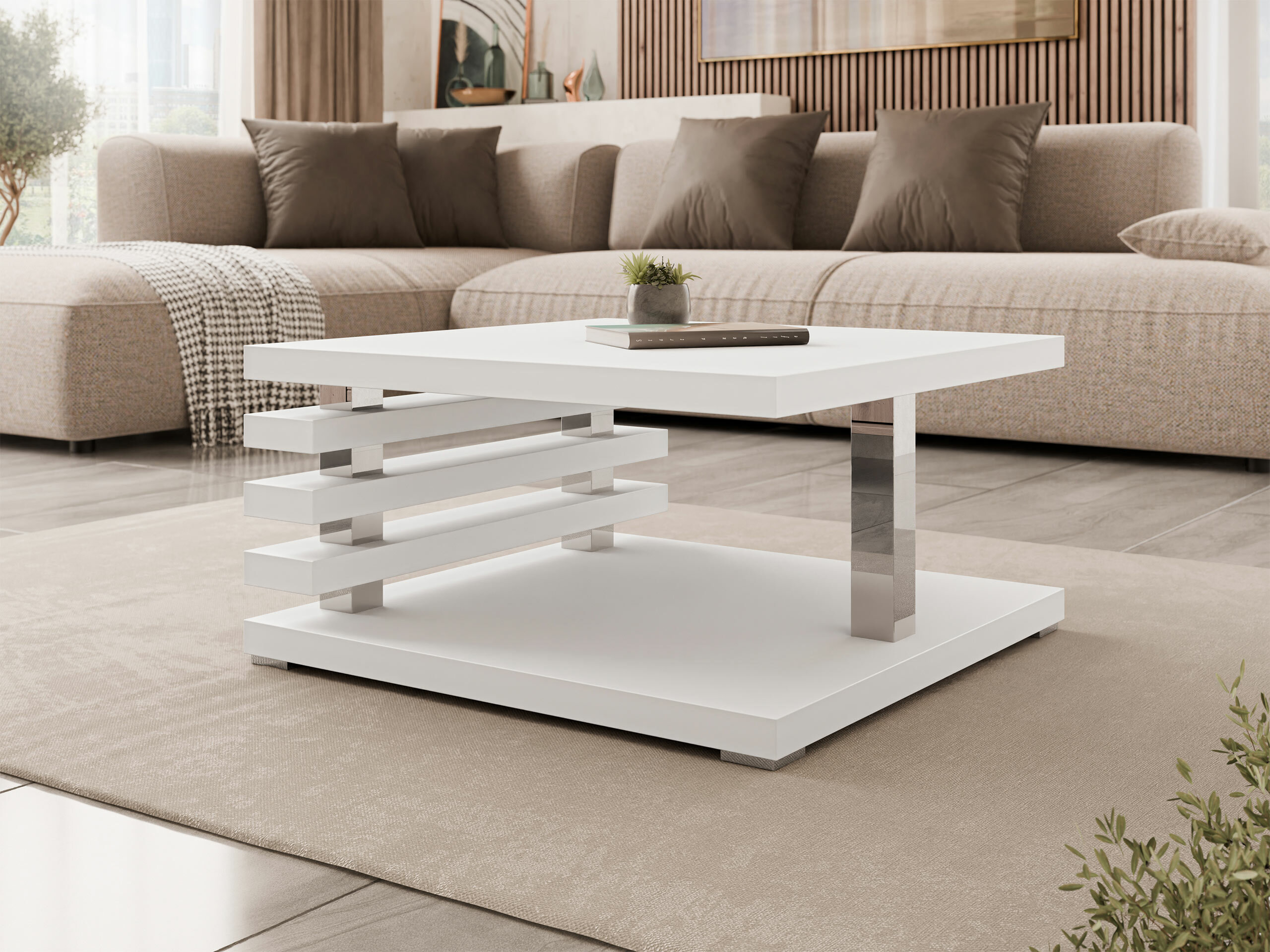 Mesa de centro Consortum (Mate branco)