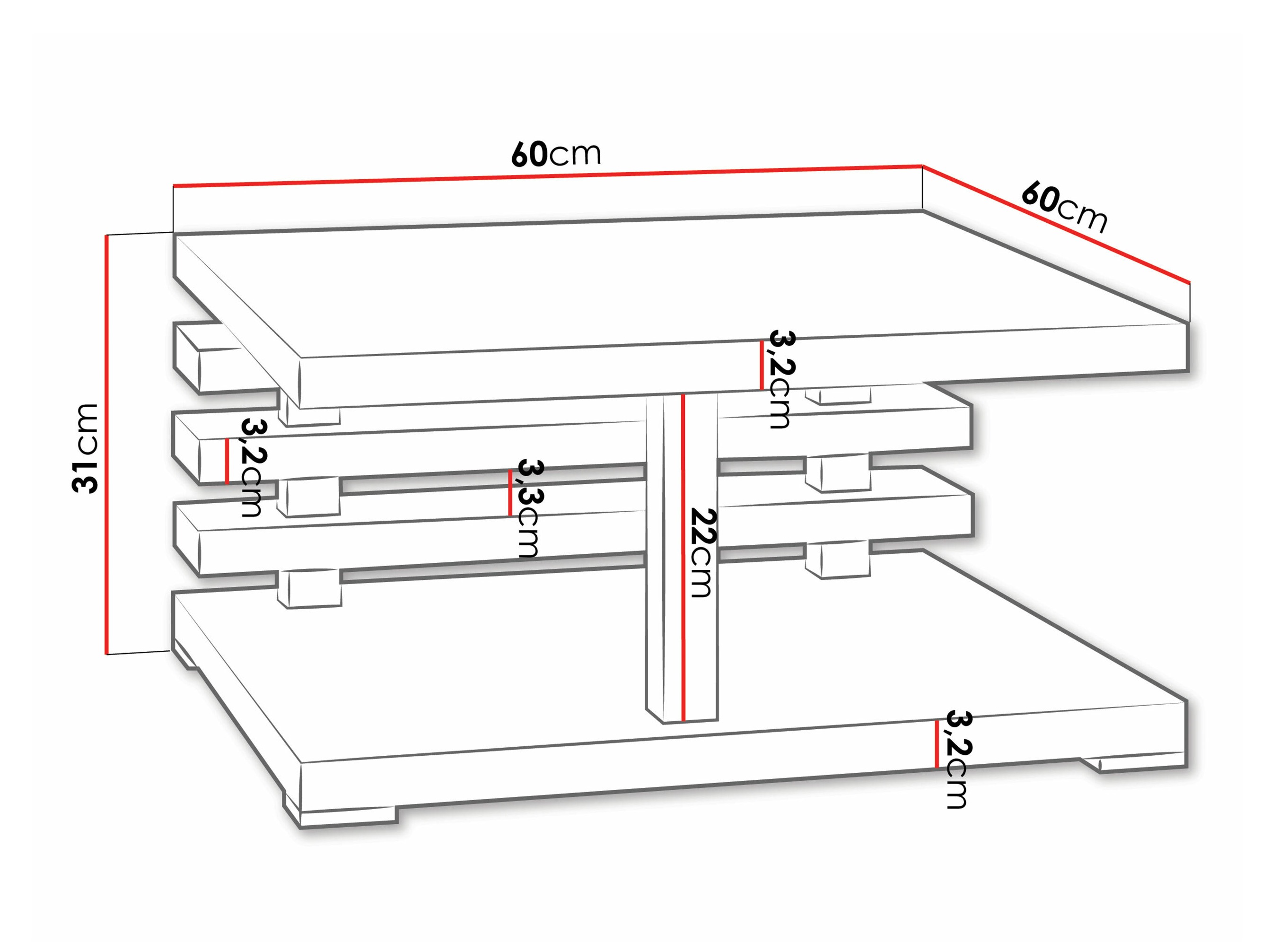 Mesa de centro Consortum (Mate branco)