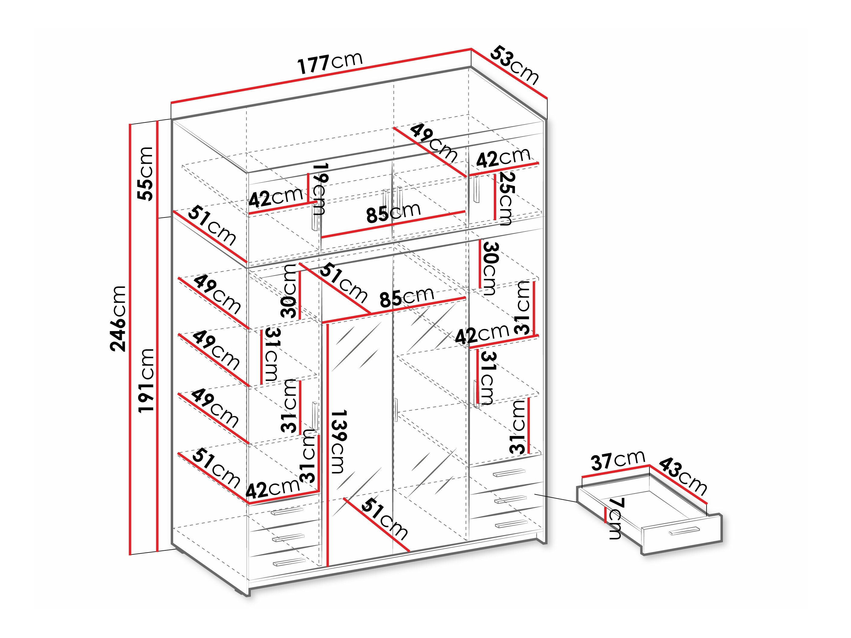 Roupeiro Novduni 120 (Carvalho sonoma)